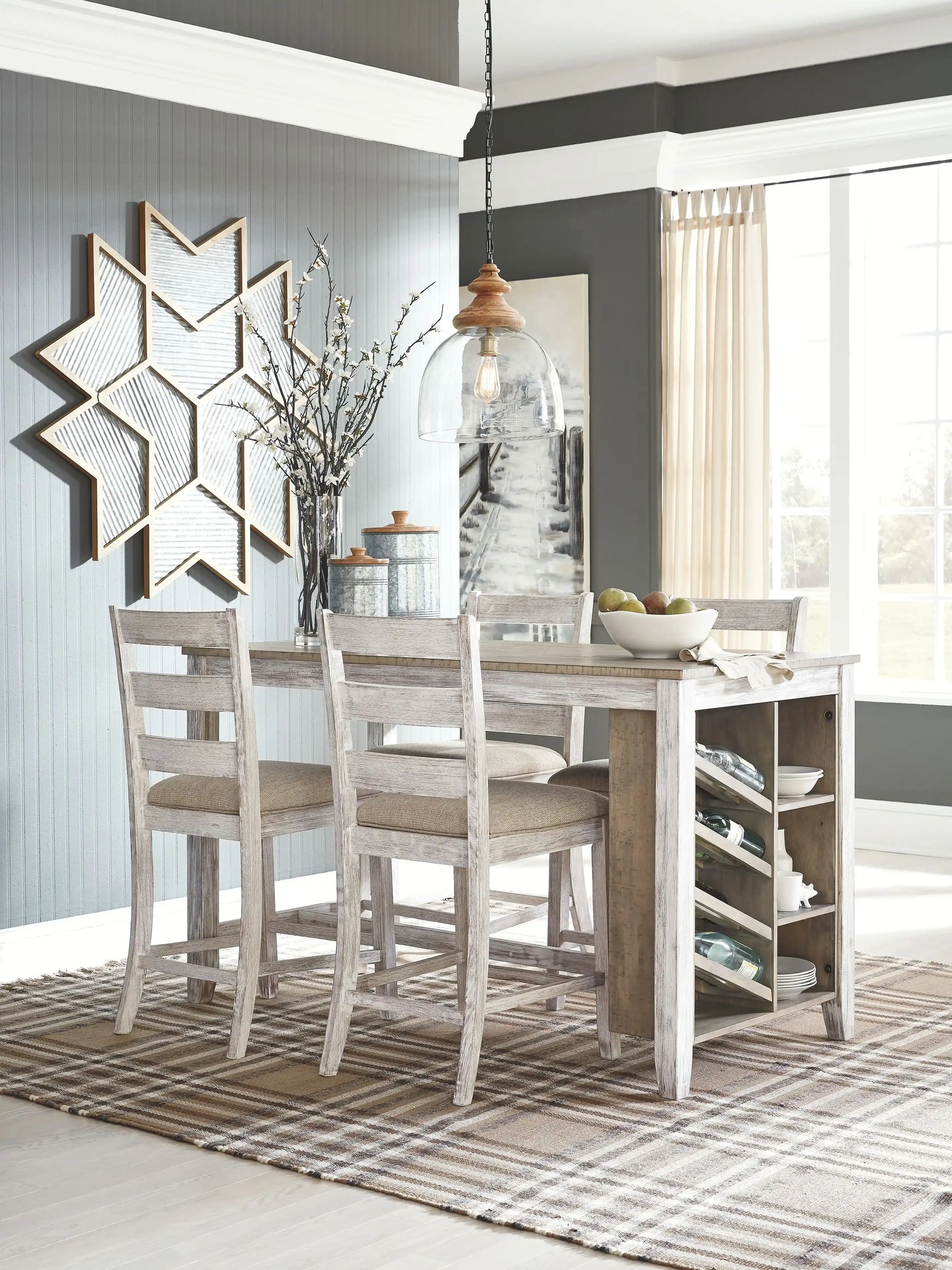 Skempton - Rectangular Counter Table With Storage Set - Best Buy Furniture