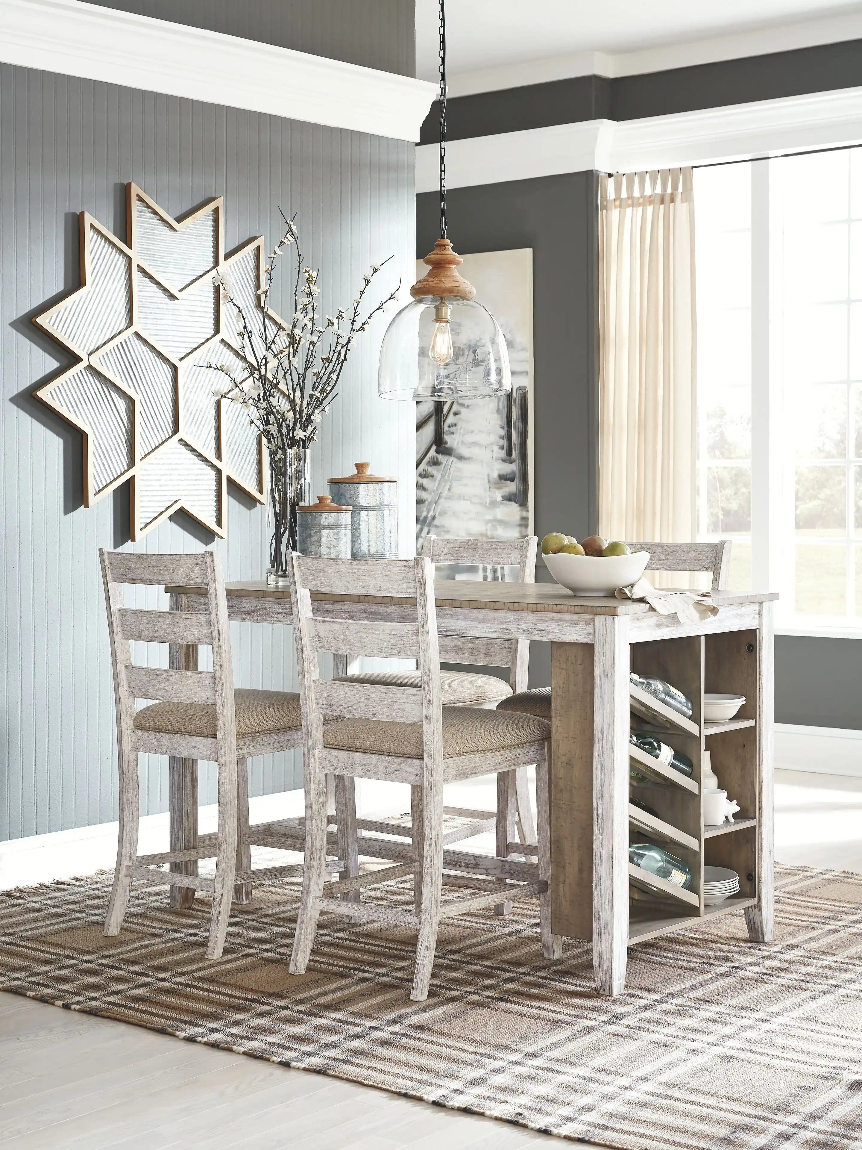 Skempton - Rectangular Counter Table With Storage Set - Best Buy Furniture