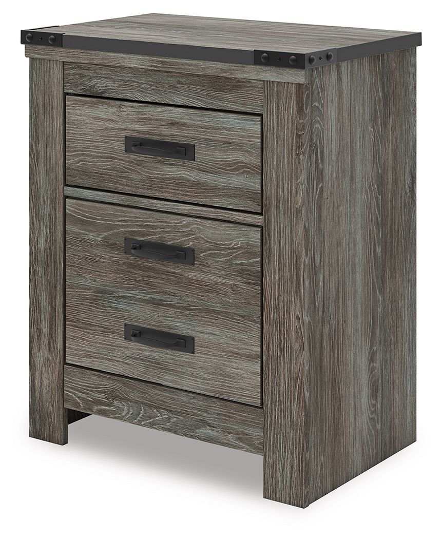 Frandern - Two Drawer Night Stand - Gray - Best Buy Furniture