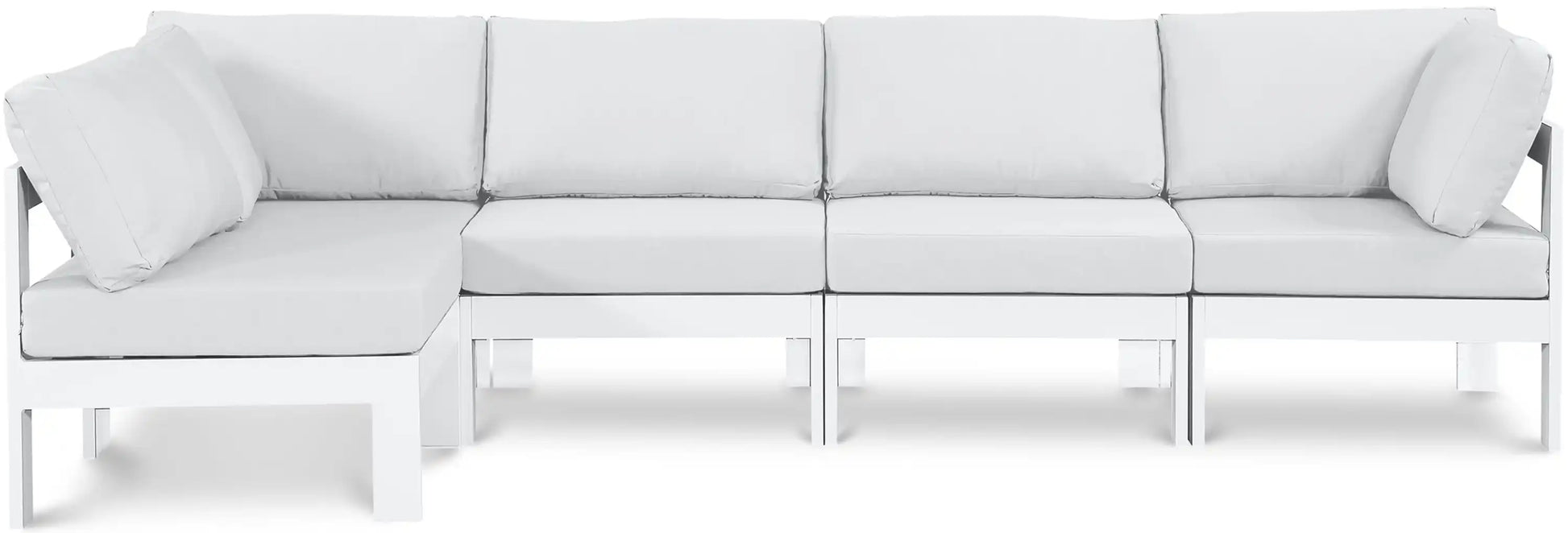 Nizuc - Outdoor Patio 5 Piece Modular Sectional With White Frame - Best Buy Furniture