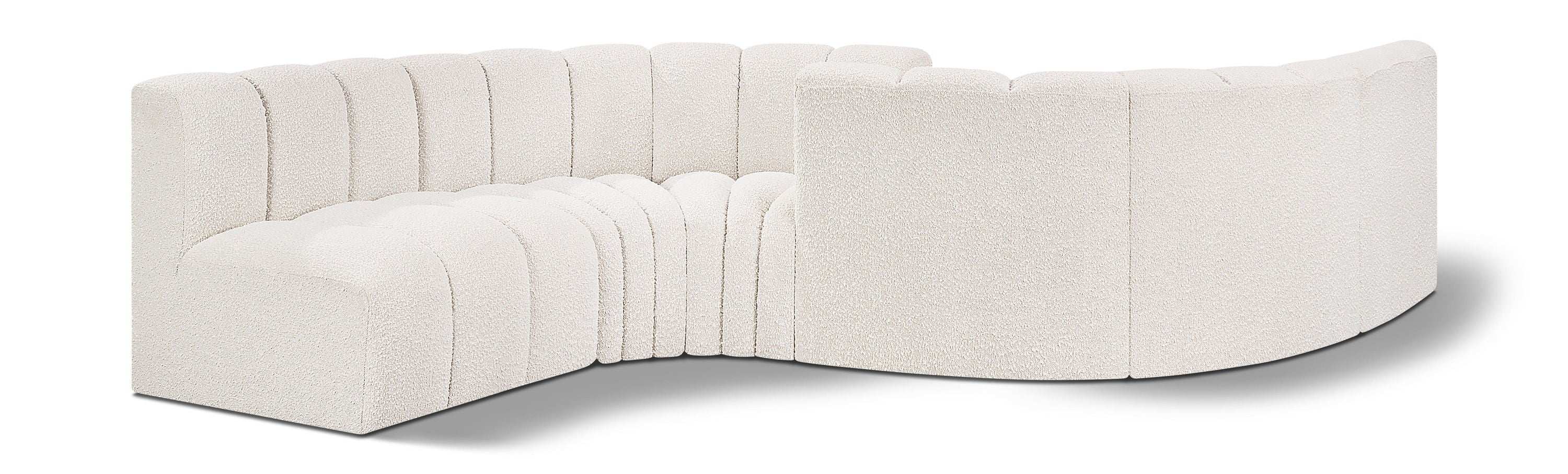 Arc - Boucle Fabric 6 Piece Modular Sofa - Black - Best Buy Furniture