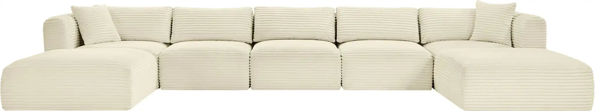 Shaggy - 7 Piece Modular Sectional With 2 Ottomans