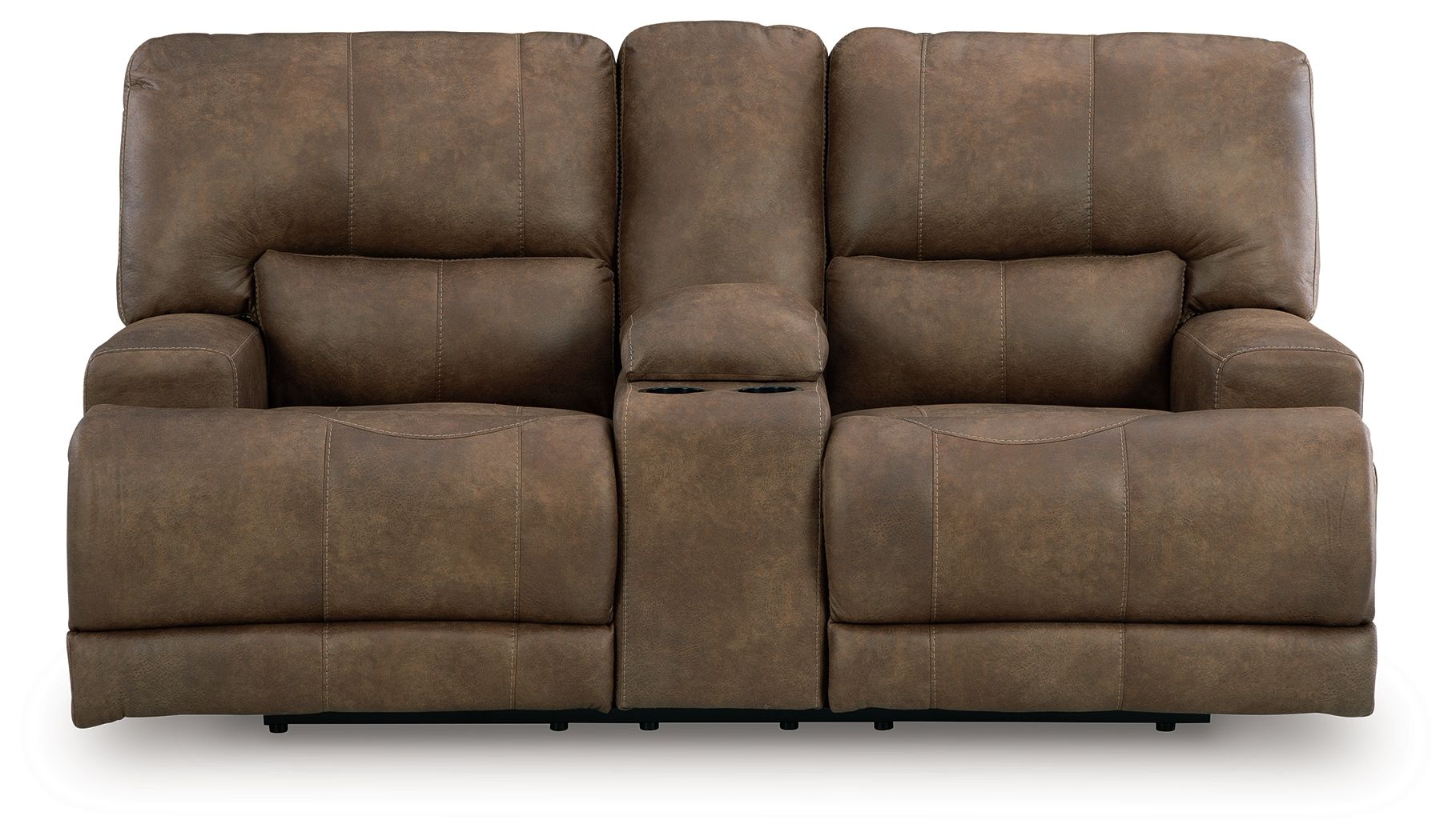 Beckley Place - Power Reclining Loveseat With Console / Adjustable Headrest - Earth - Best Buy Furniture