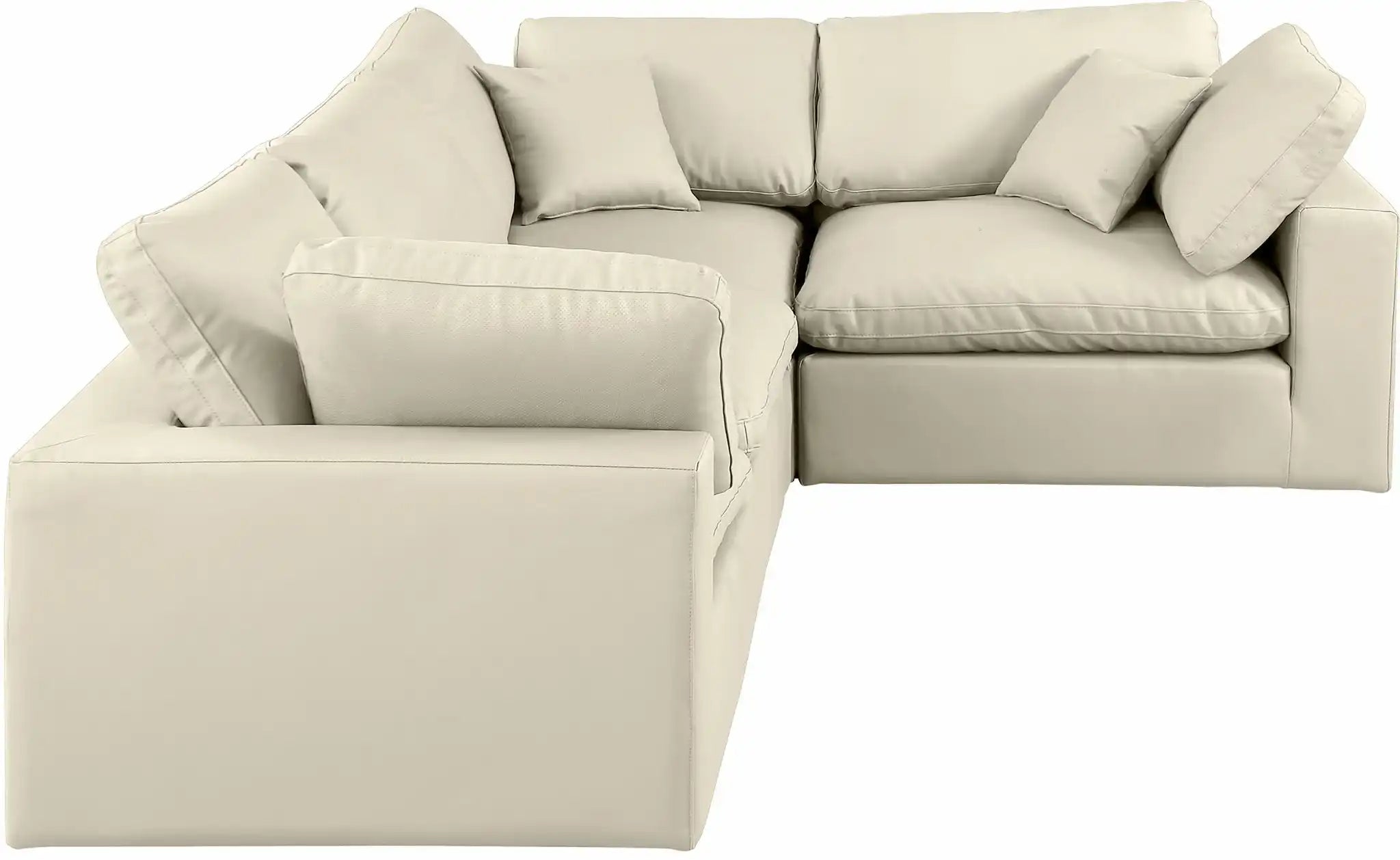 Comfy - 4 Piece Faux Leather Modular Sectional