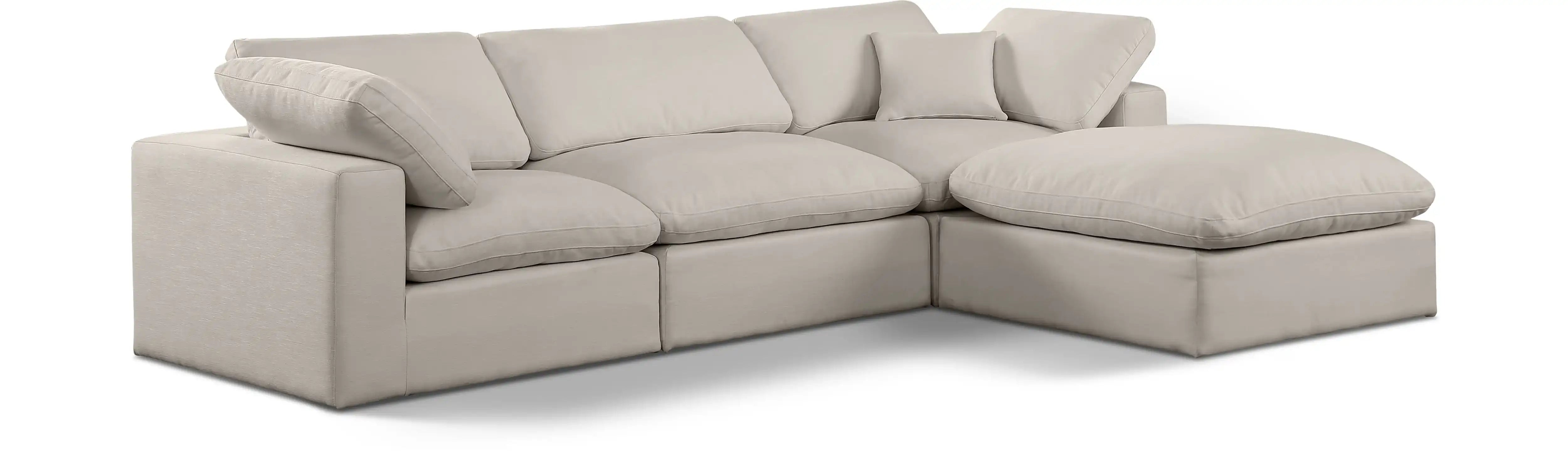 Comfy - 4 Piece Linen Fabric Modular Sectional With Chaise - Best Buy Furniture