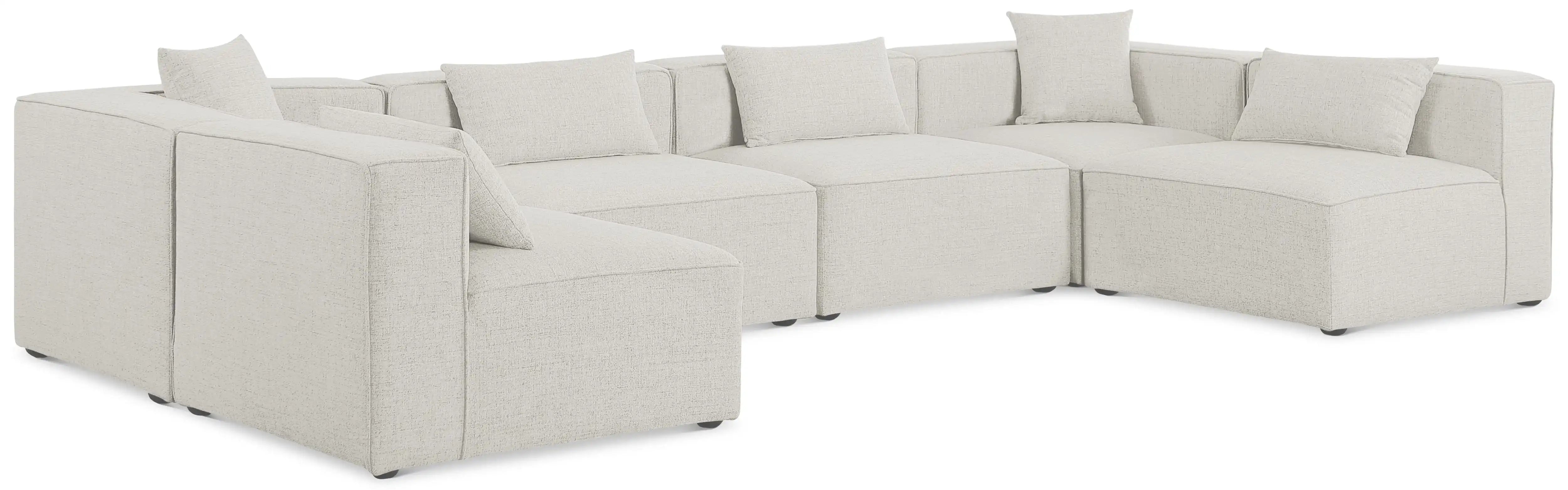 Cube - Linen 6 Piece Modular Armless Sectional - Best Buy Furniture
