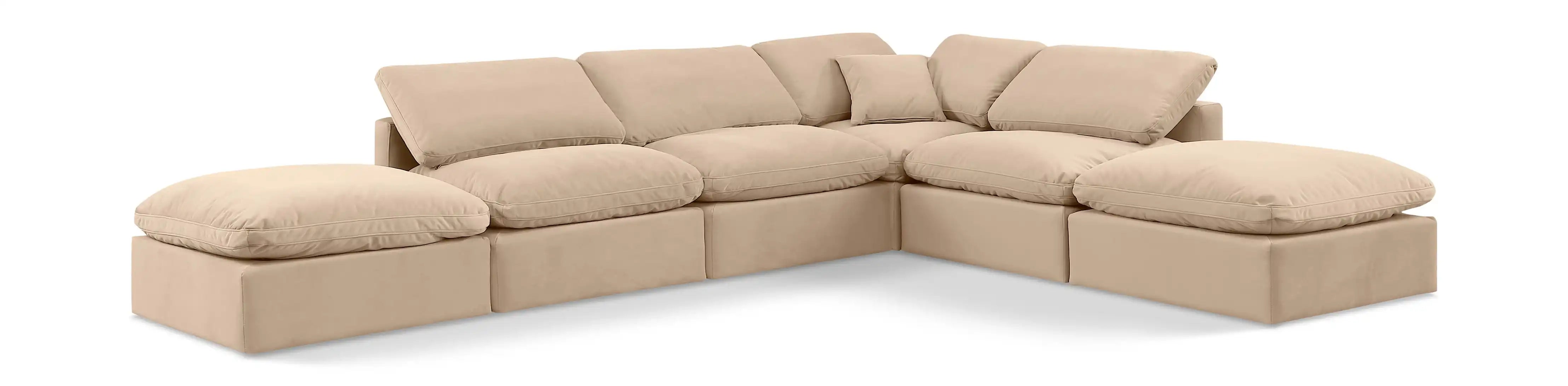 Indulge - Velvet 6 Piece Modular Armless Sectional - Best Buy Furniture