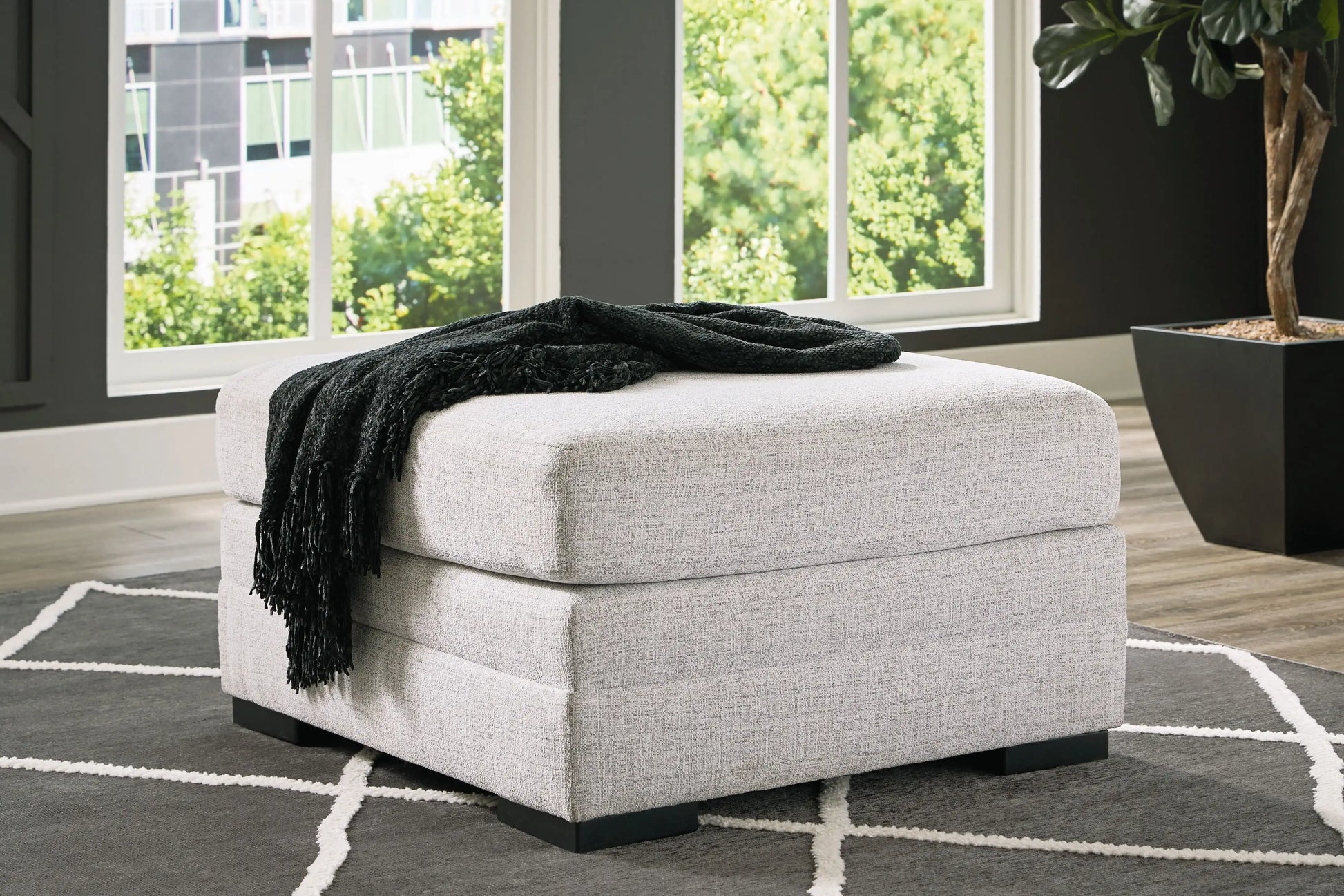 Koralynn - Oversized Accent Ottoman - Stone - Best Buy Furniture