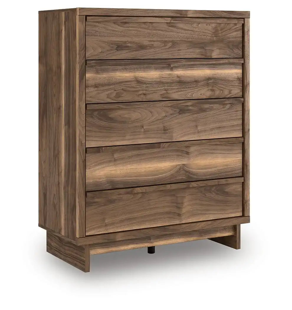 Chirason - Five Drawer Wide Chest - Brown - Best Buy Furniture