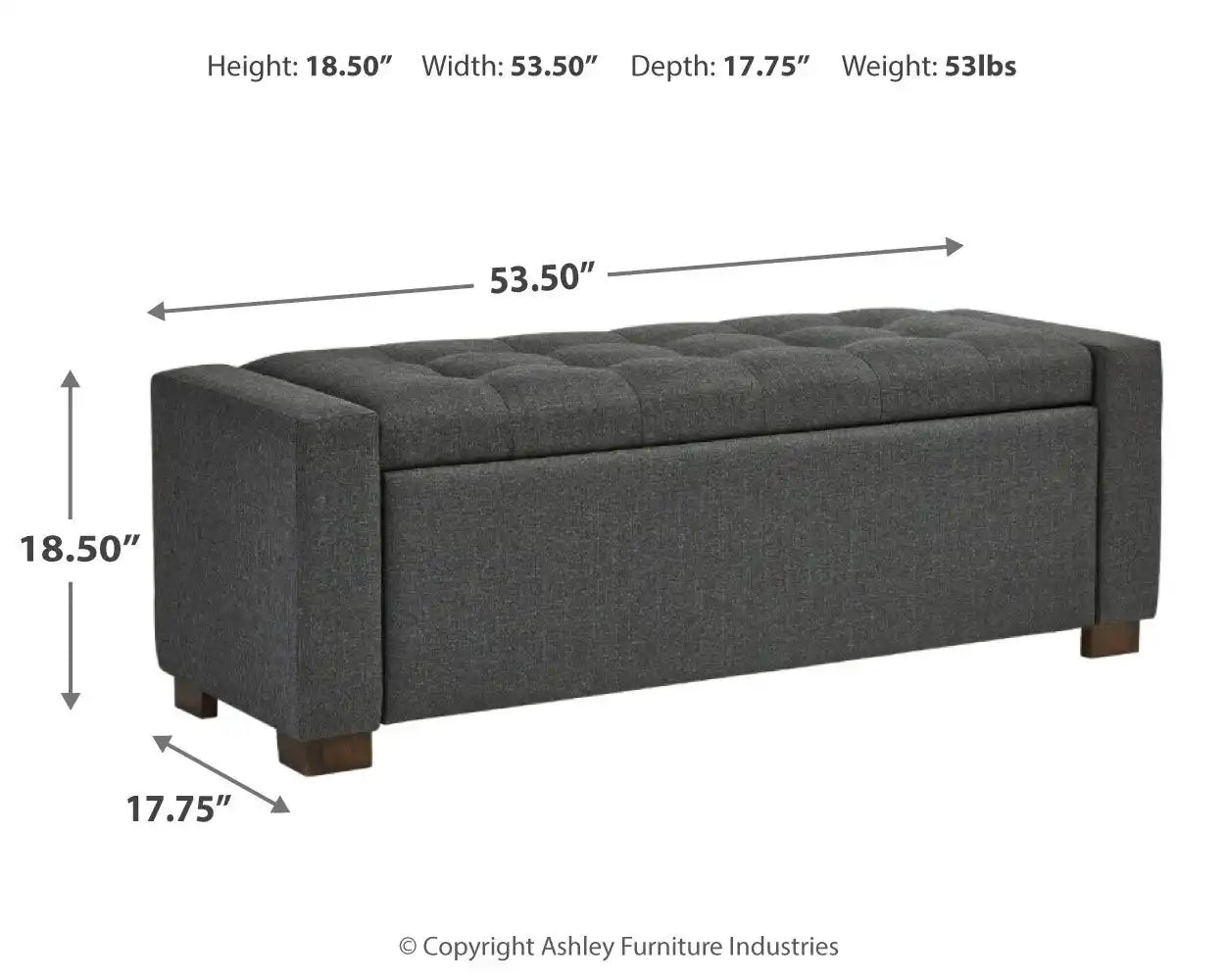 Cortwell - Storage Bench - Gray - Best Buy Furniture