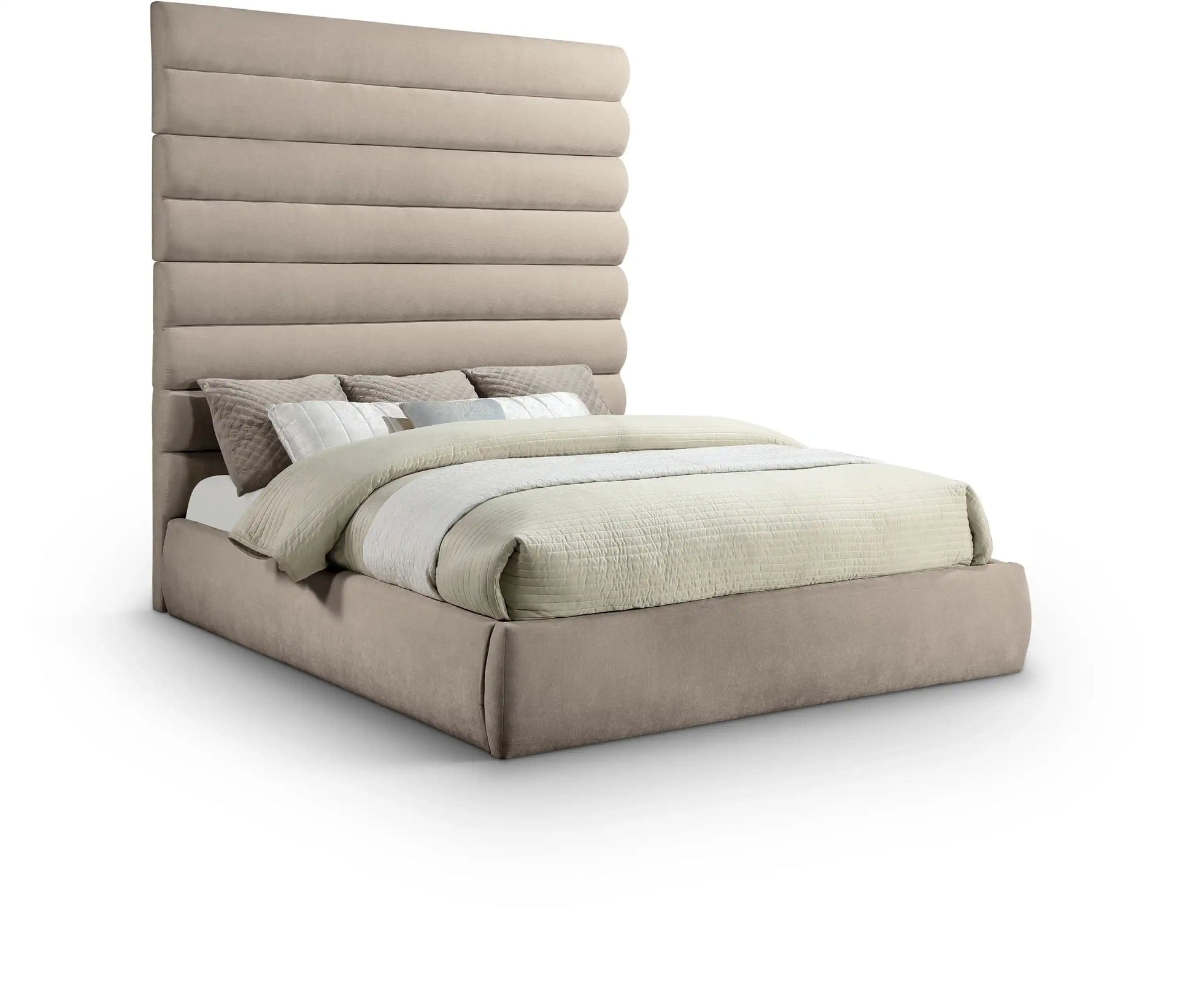Adam - Chenille Fabric Bed With 89" Headboard - Best Buy Furniture