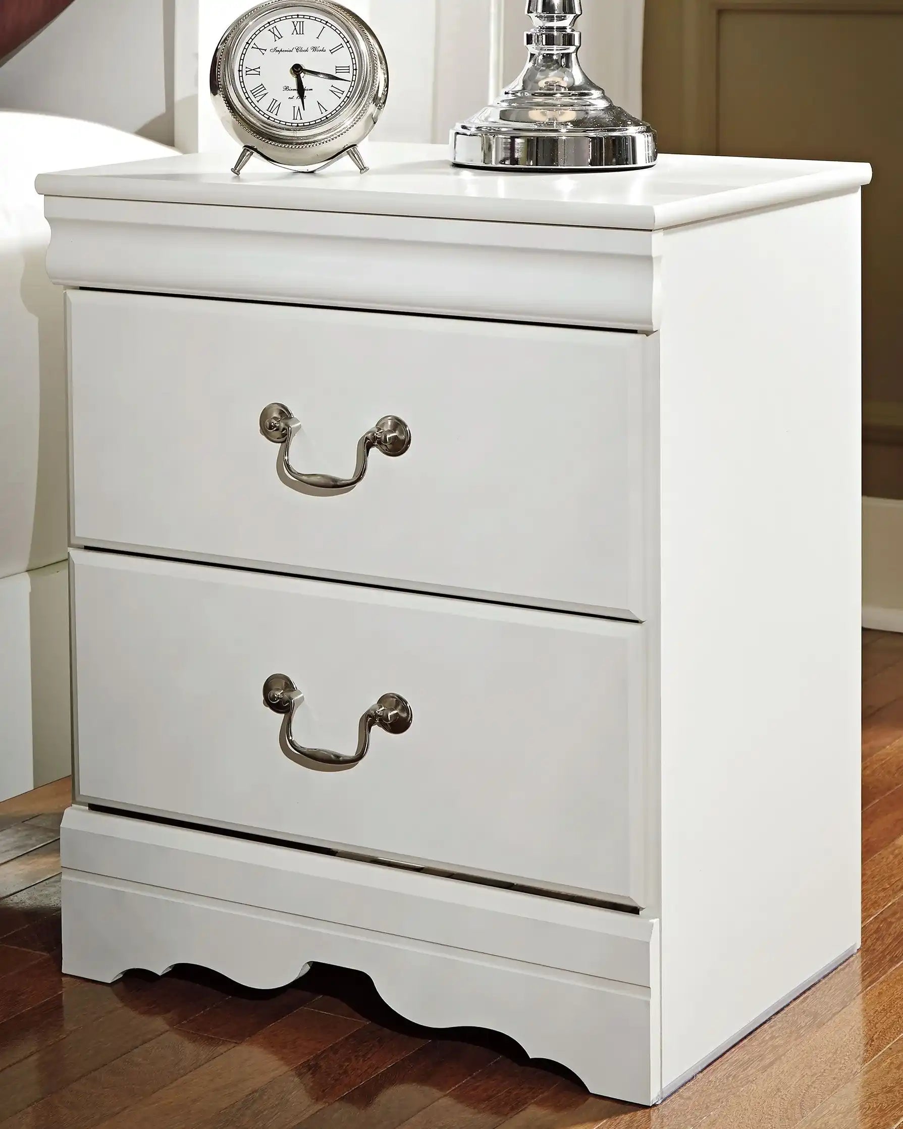 Anarasia - Two Drawer Night Stand - White - Best Buy Furniture