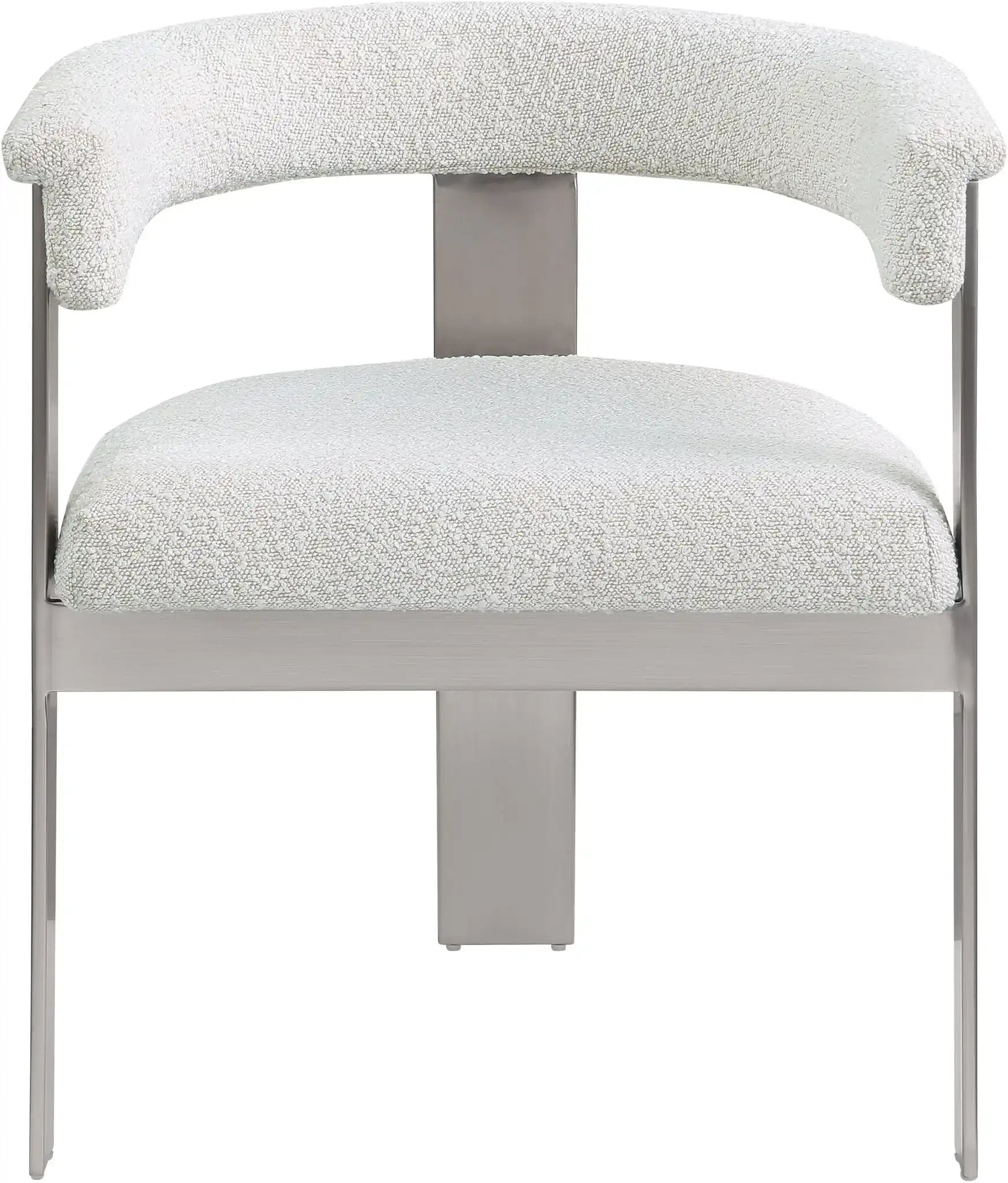 Romeo - Boucle Dining Chair With Silver Base (Set of 2)