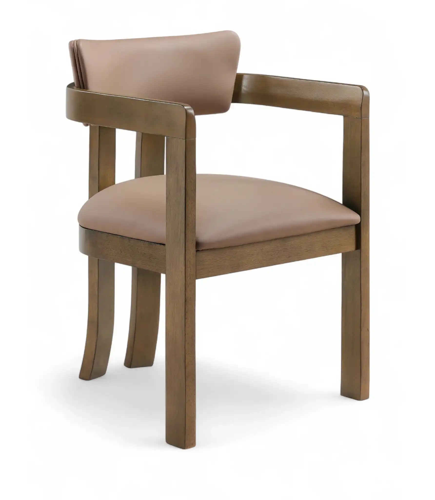 Lavrin - Vegan Leather Upholstered Dining Arm Chair (Set of 2) - Walnut Base - Best Buy Furniture