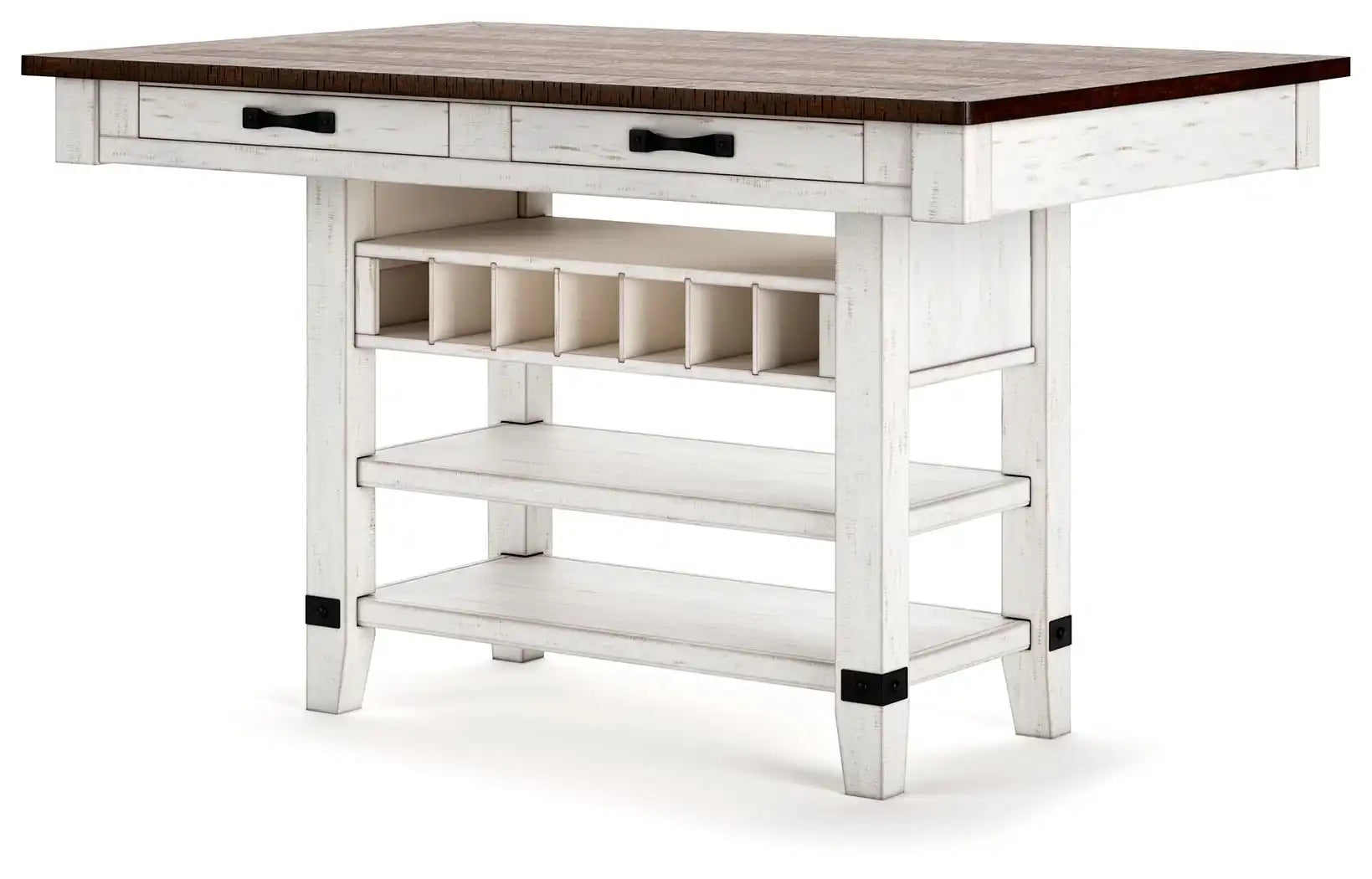 Valebeck - Rect Dining Room Counter Table With Wine Rack - Best Buy Furniture