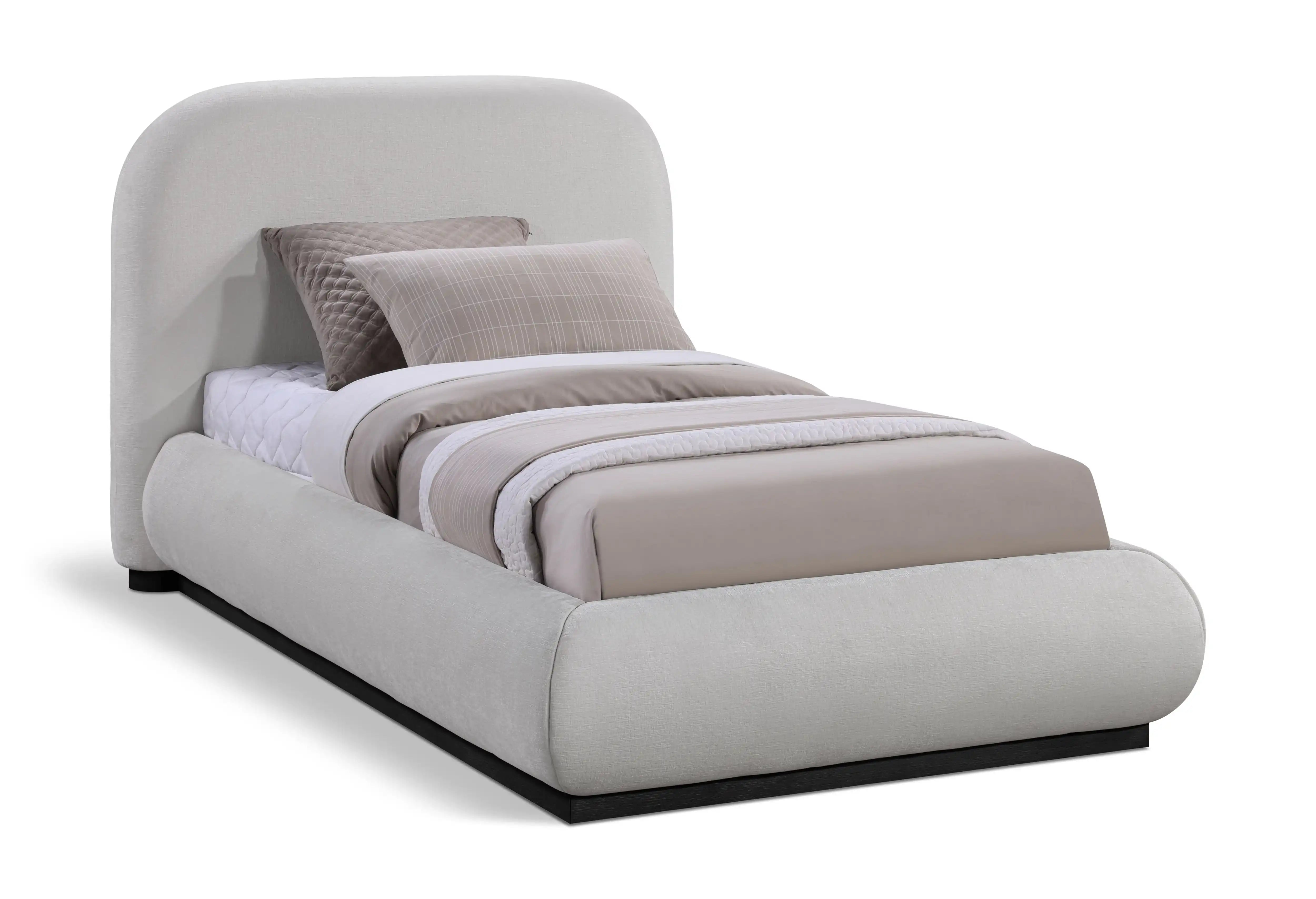 Vaughn - Chenille Bed With Black Base - Best Buy Furniture