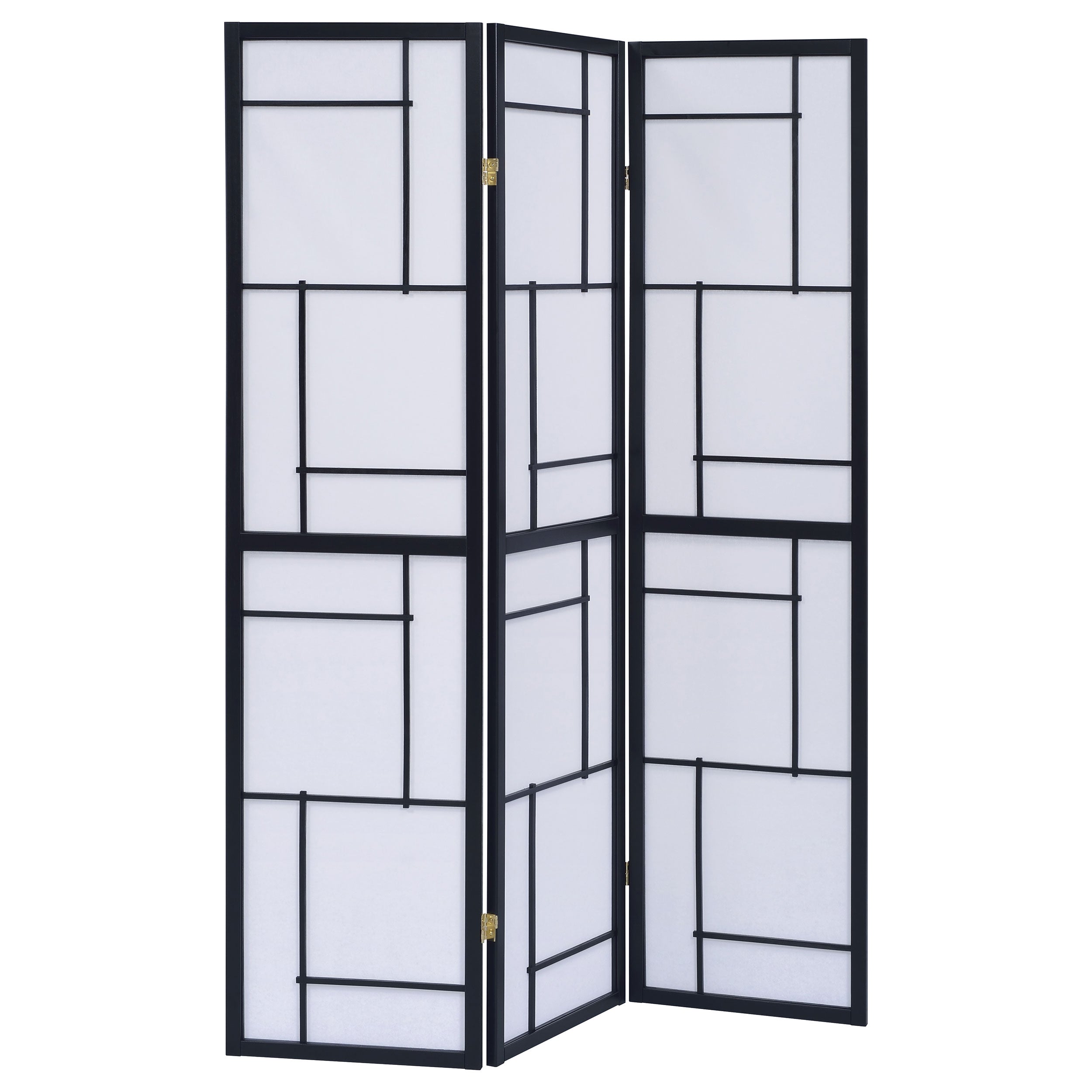 Damis 3-Panel Room Divider Folding Shoji Screen Black-CoasterEveryday