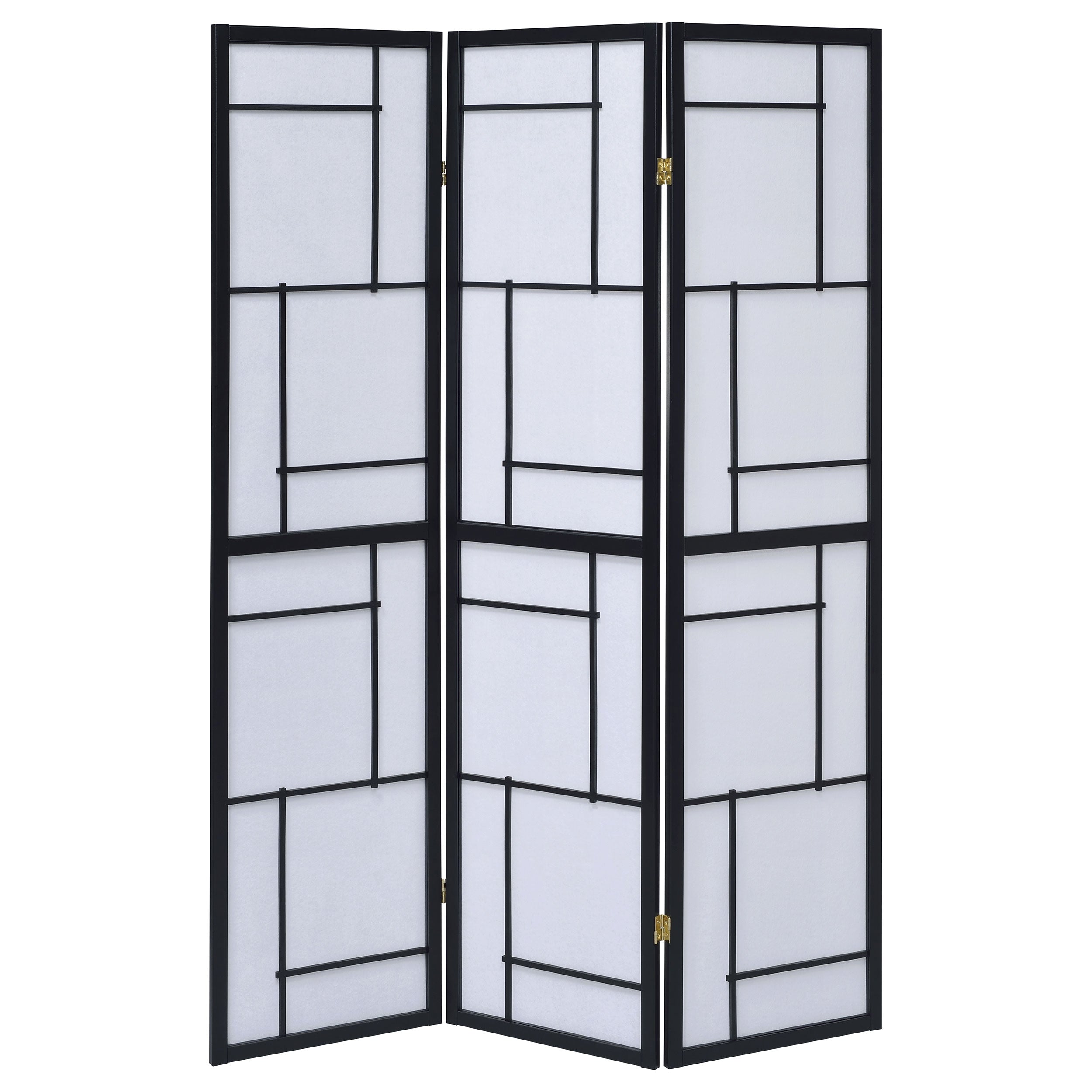 Damis 3-Panel Room Divider Folding Shoji Screen Black-CoasterEveryday