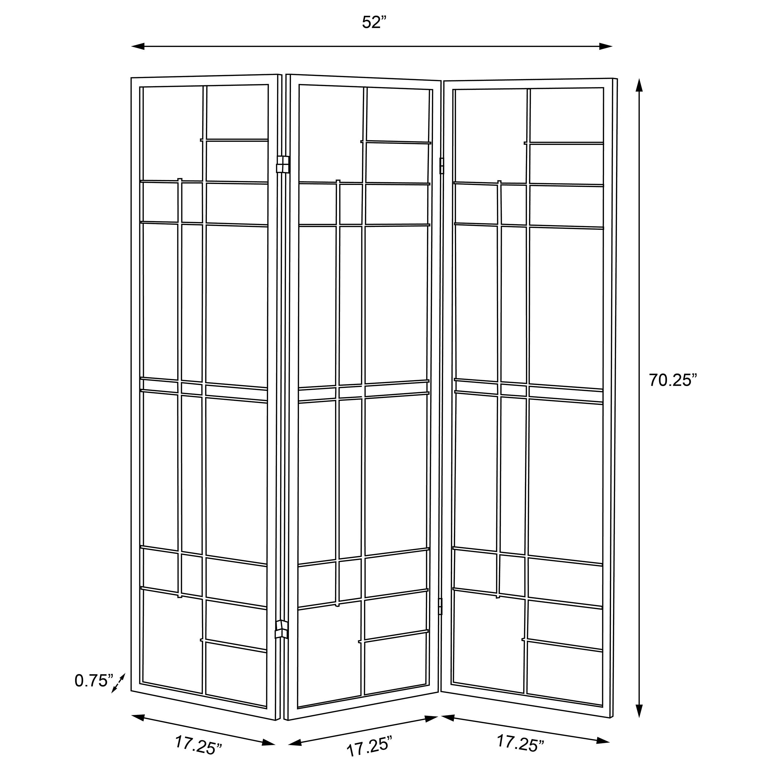 Katerina 3-Panel Room Divider Folding Shoji Screen Cherry-CoasterEveryday