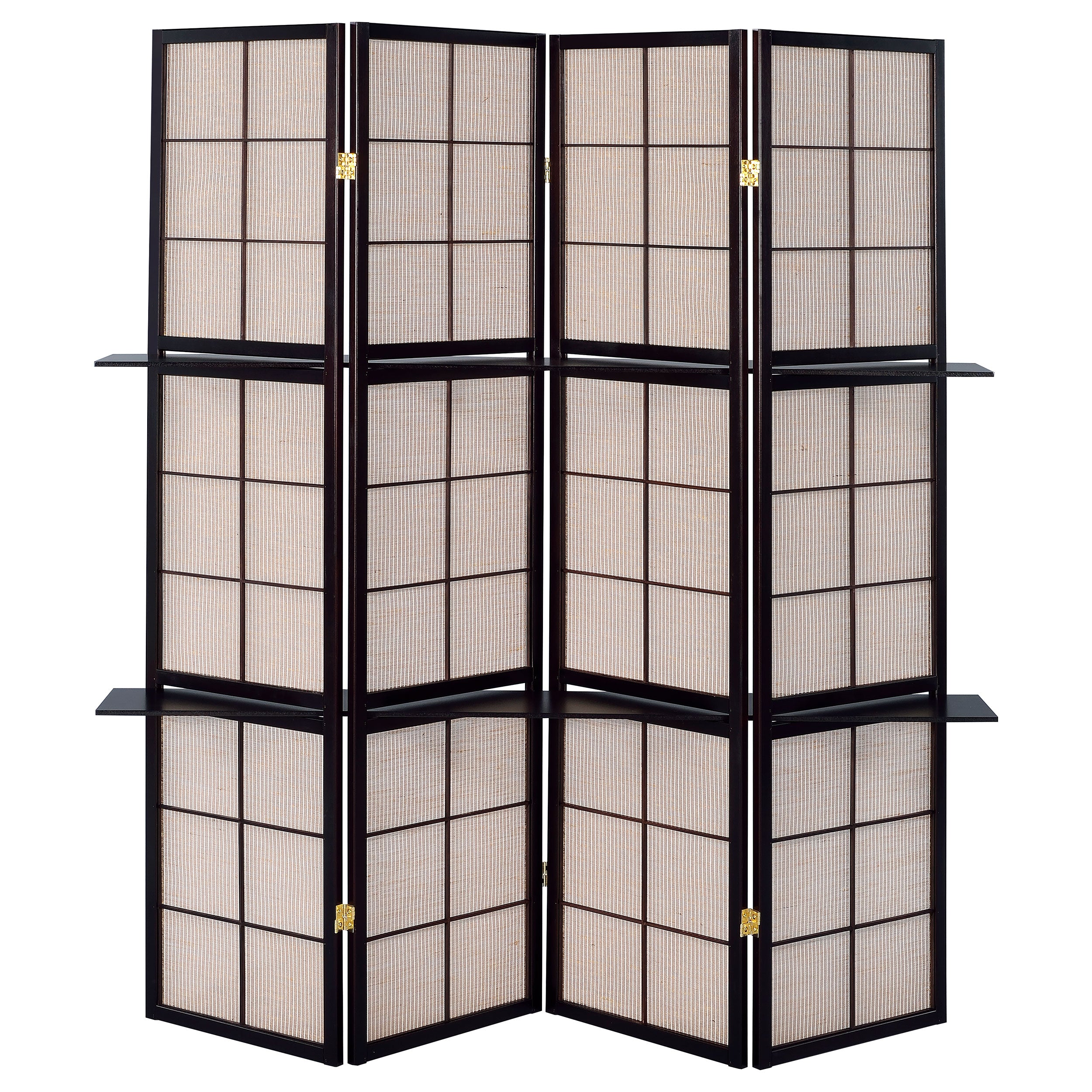 Iggy 4-Panel Room Divider Folding Shoji Screen Cappuccino-CoasterEveryday
