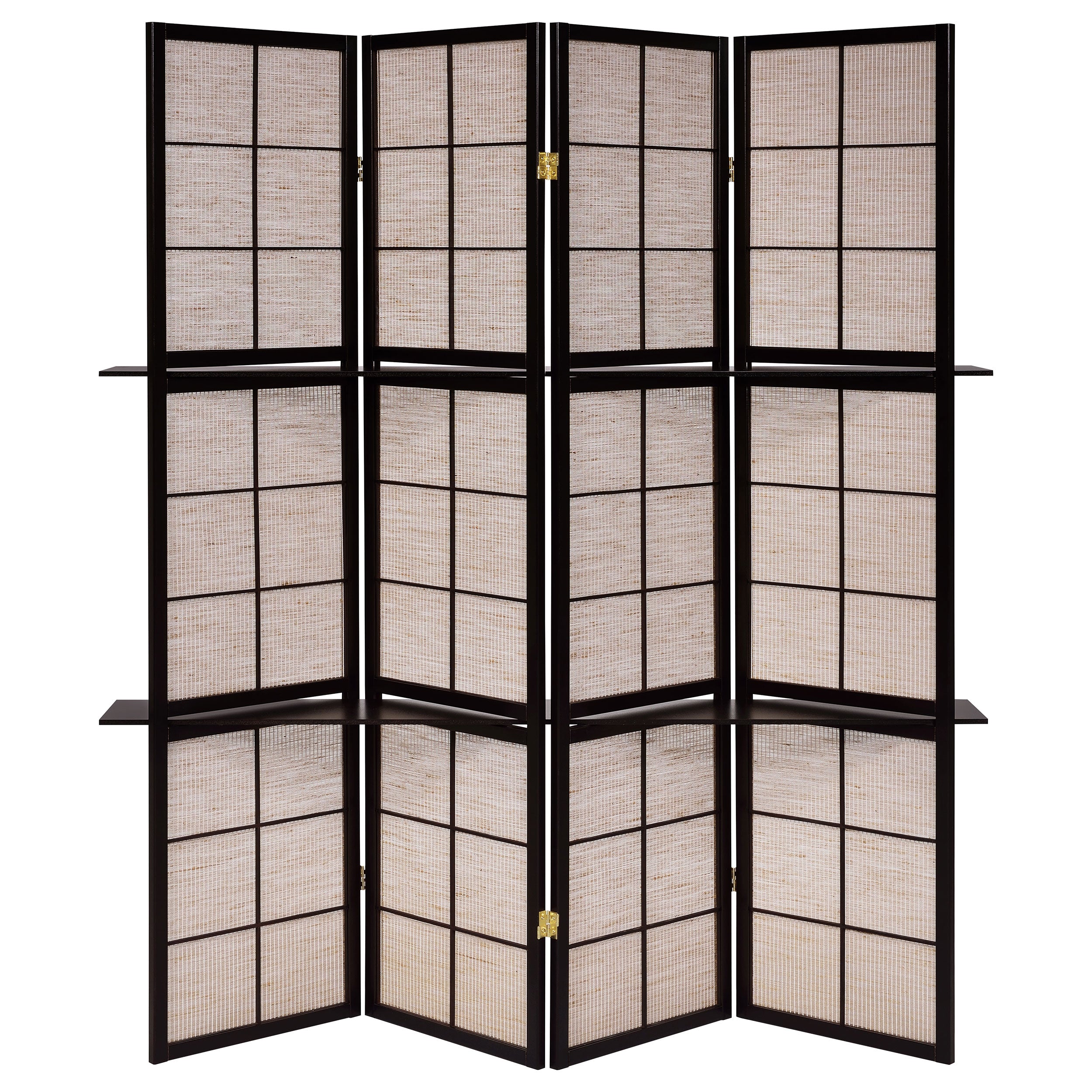Iggy 4-Panel Room Divider Folding Shoji Screen Cappuccino-CoasterEveryday