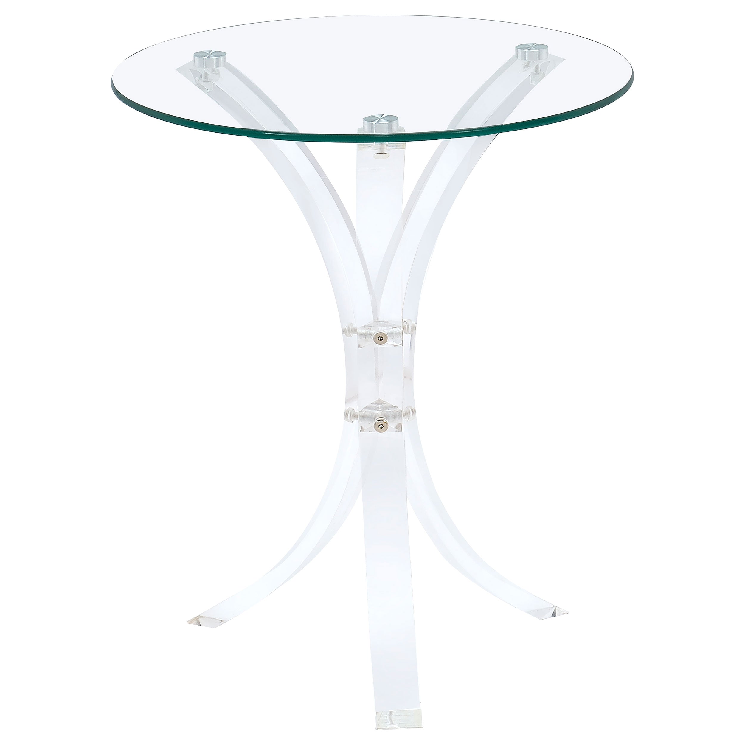Laning Round Glass Top Acrylic Side Table Clear-CoasterEveryday