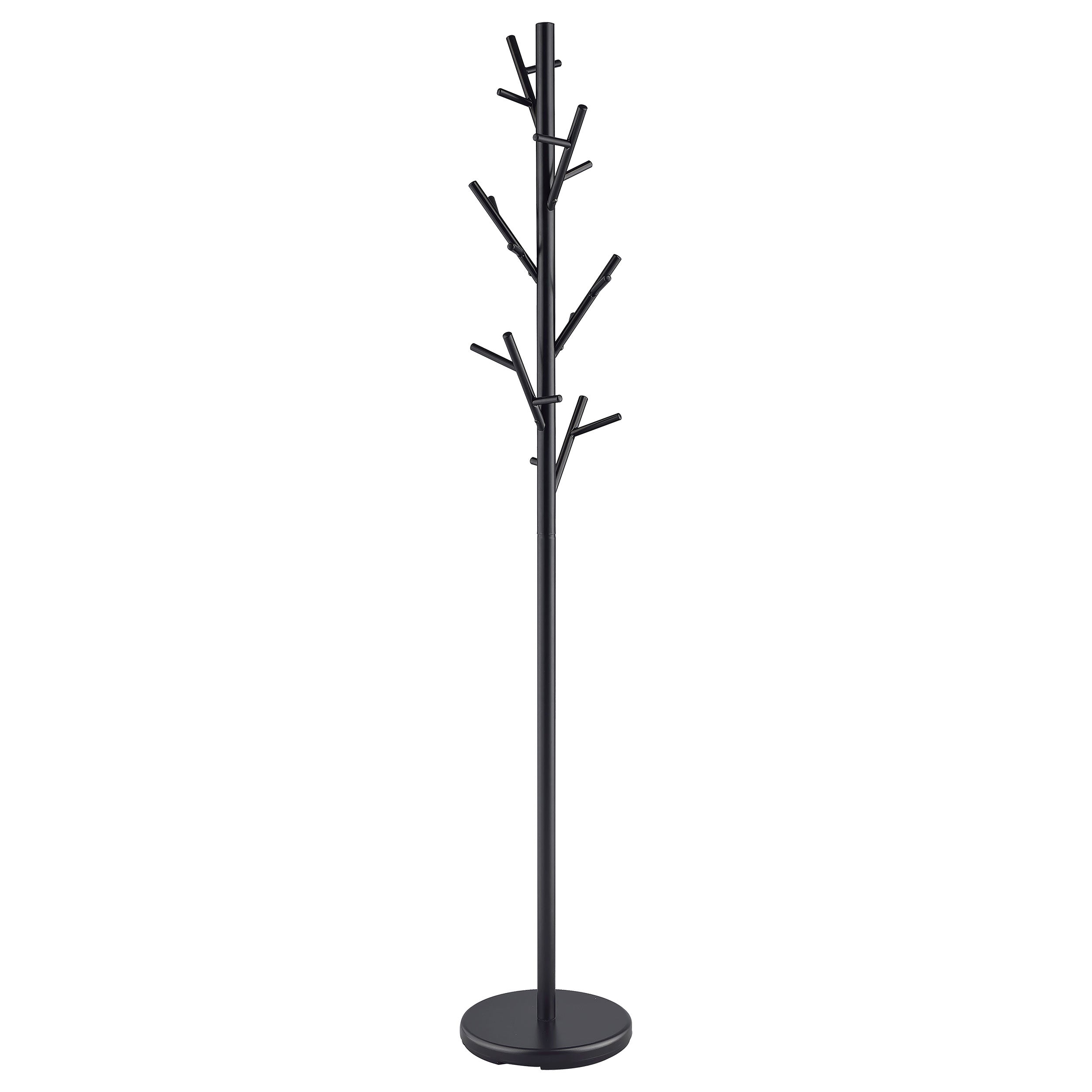Clover 18 Hook Freestanding Metal Coat Rack Hat Hanger Black-CoasterEveryday