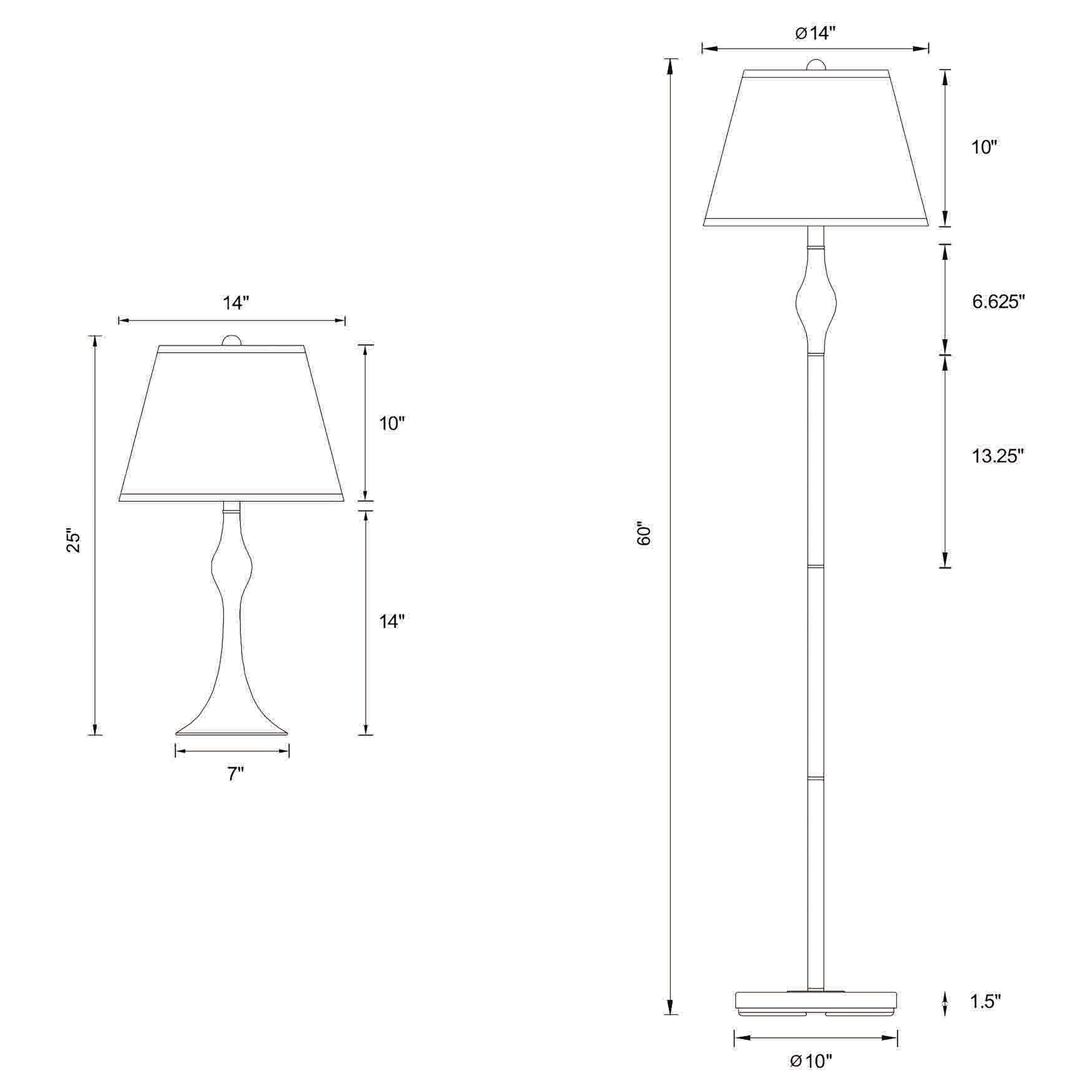 Griffin 3-piece Floor and Table Lamp Set Brushed Nickel-CoasterEssence