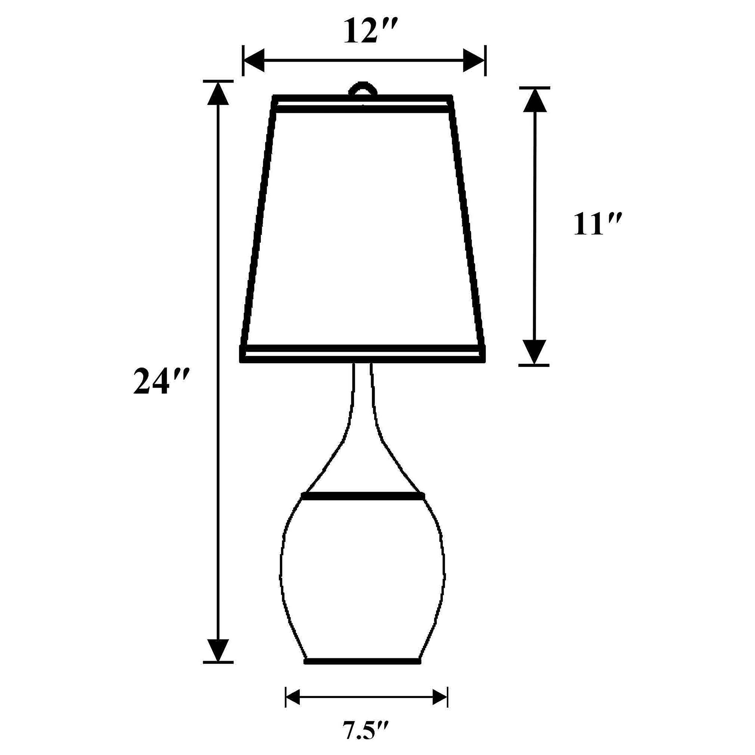 Tenya 24-inch Empire Shade Urn Table Lamp Silver (Set of 2)-CoasterEveryday