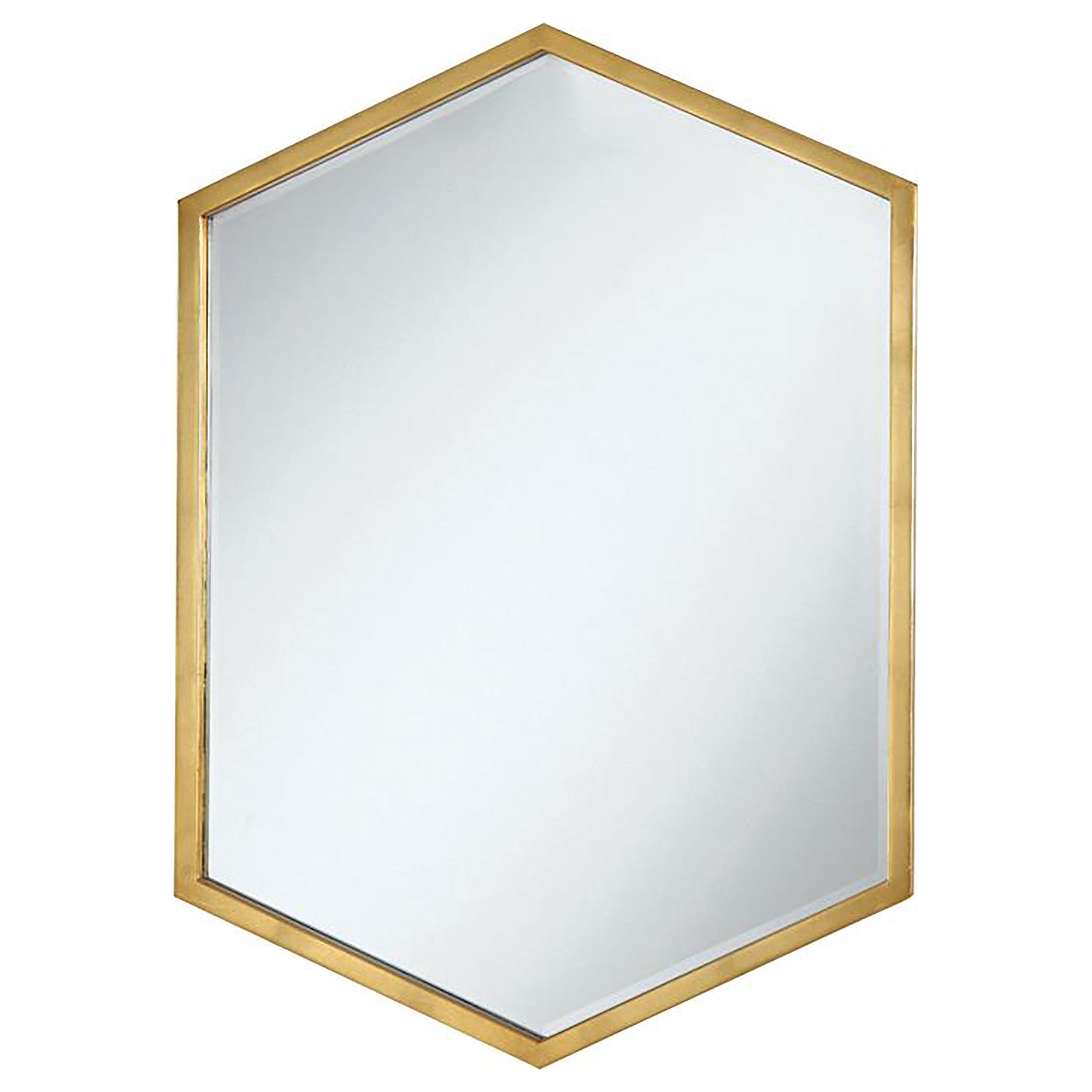 Bledel 24 x 34 Inch Hexagonal Wall Mirror Gold-CoasterEveryday