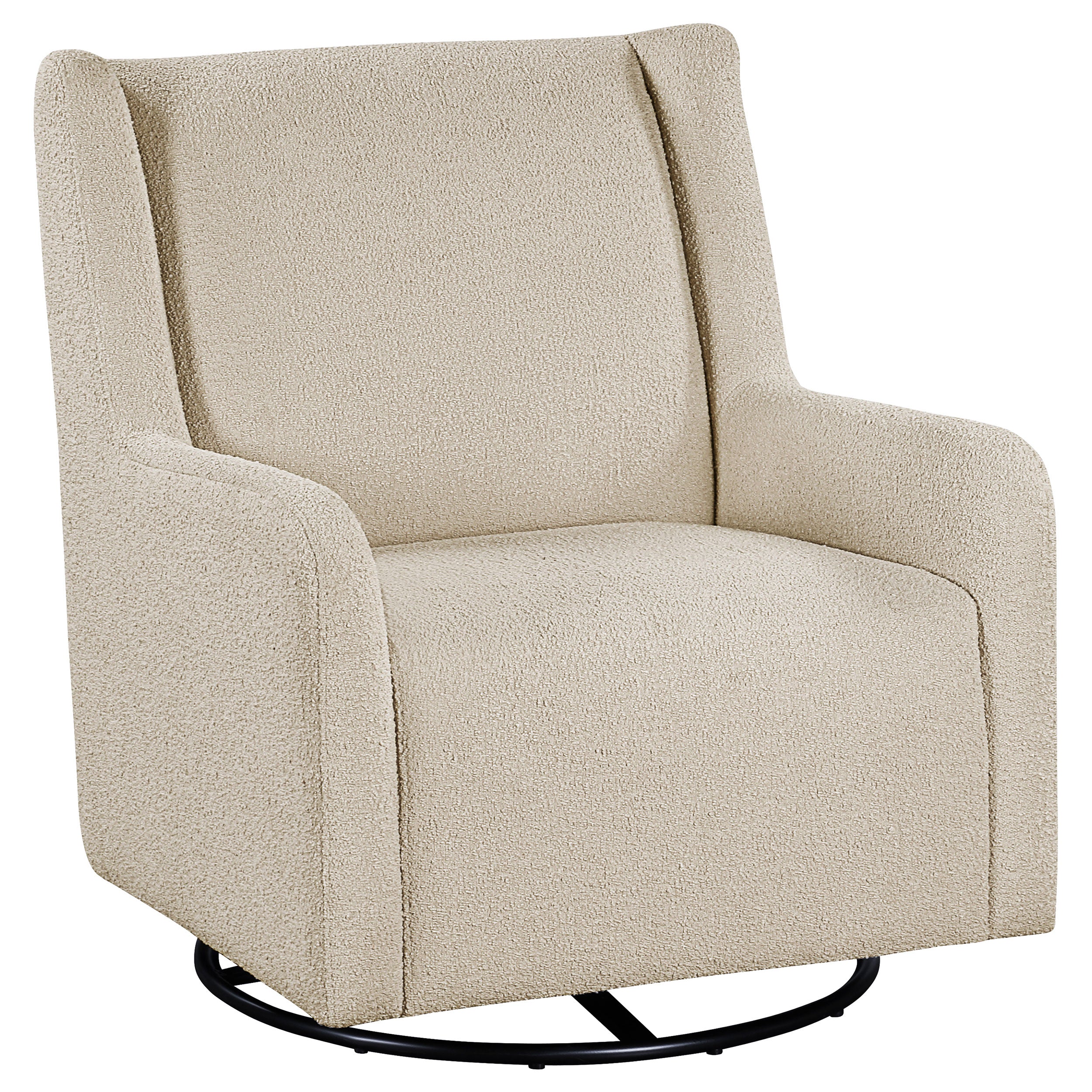Serra Boucle Upholstered Swivel Glider Sandy Beige-