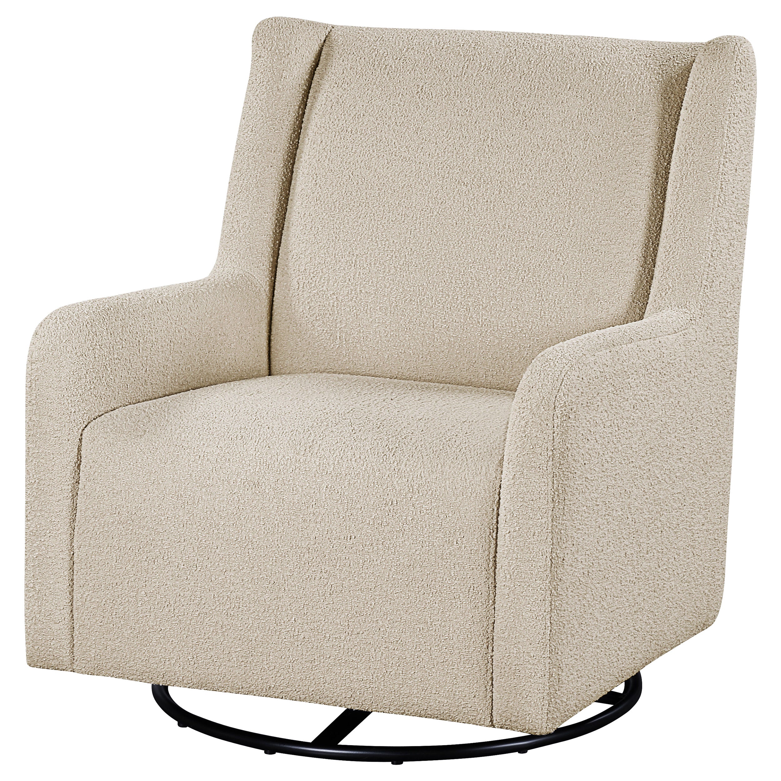 Serra Boucle Upholstered Swivel Glider Sandy Beige-