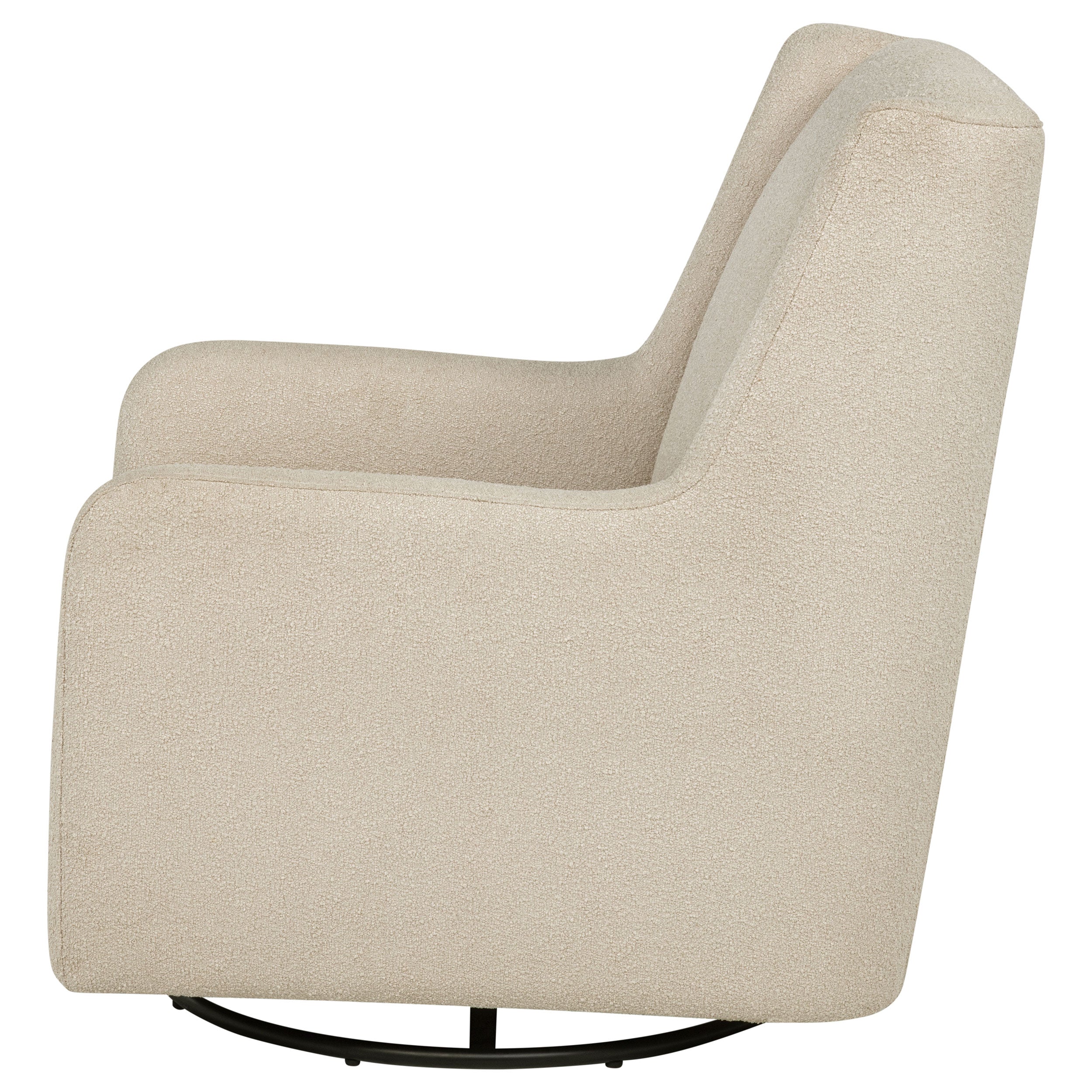 Serra Boucle Upholstered Swivel Glider Sandy Beige-