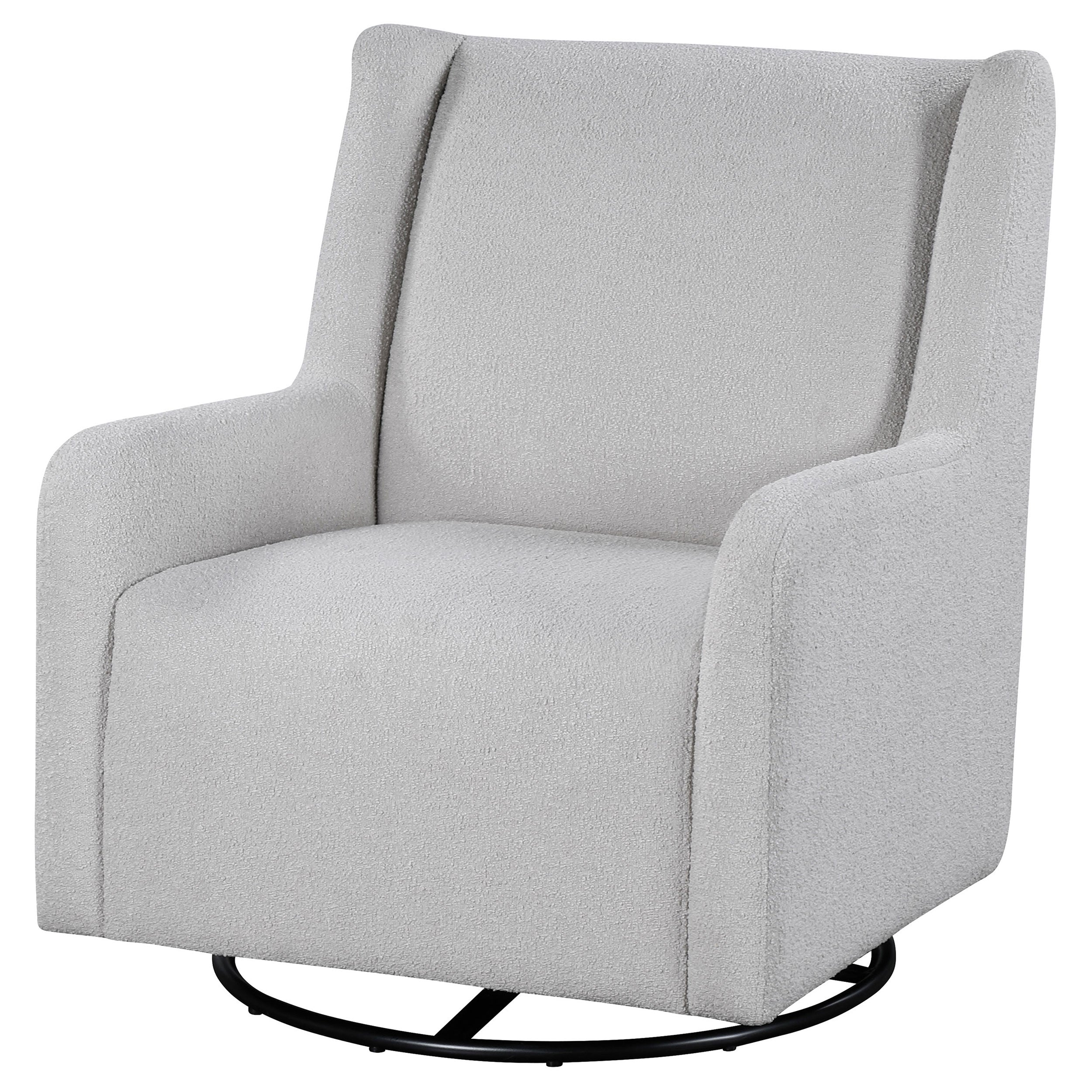 Serra Boucle Upholstered Swivel Glider Dove Grey-