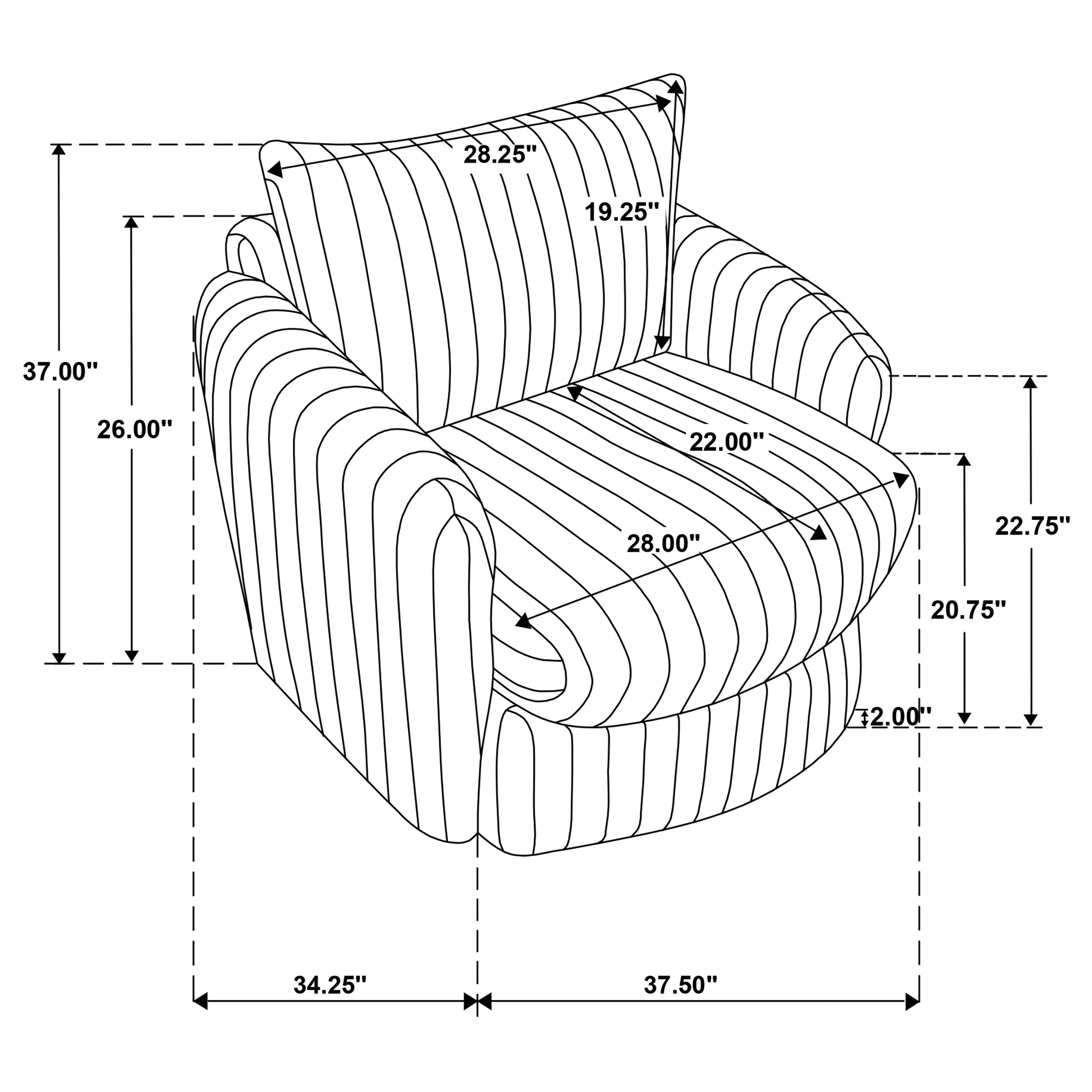 Sarco Corduroy Upholstered Swivel Accent Arm Chair Ivory-