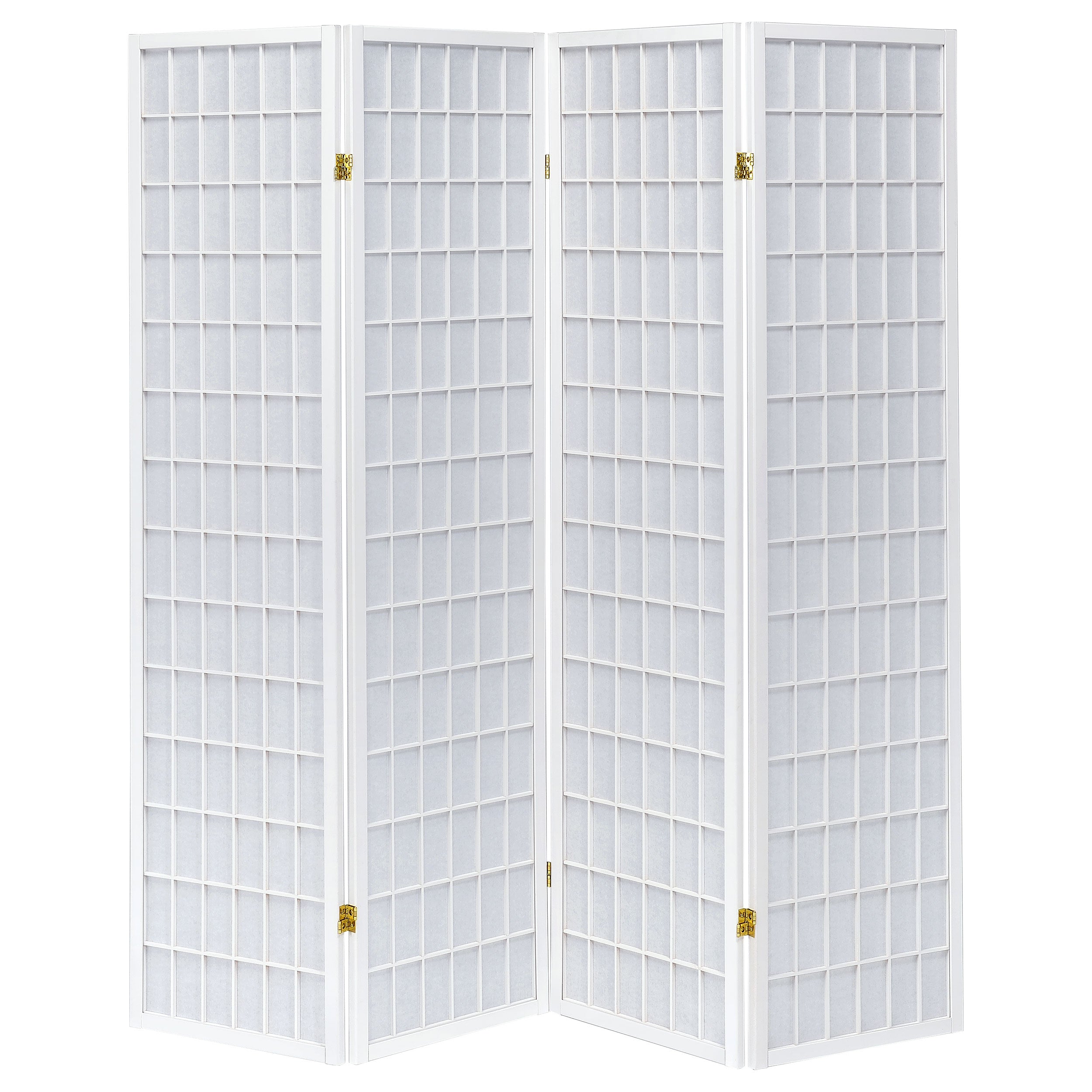 Roberto 4-Panel Room Divider Folding Shoji Screen White-CoasterEveryday