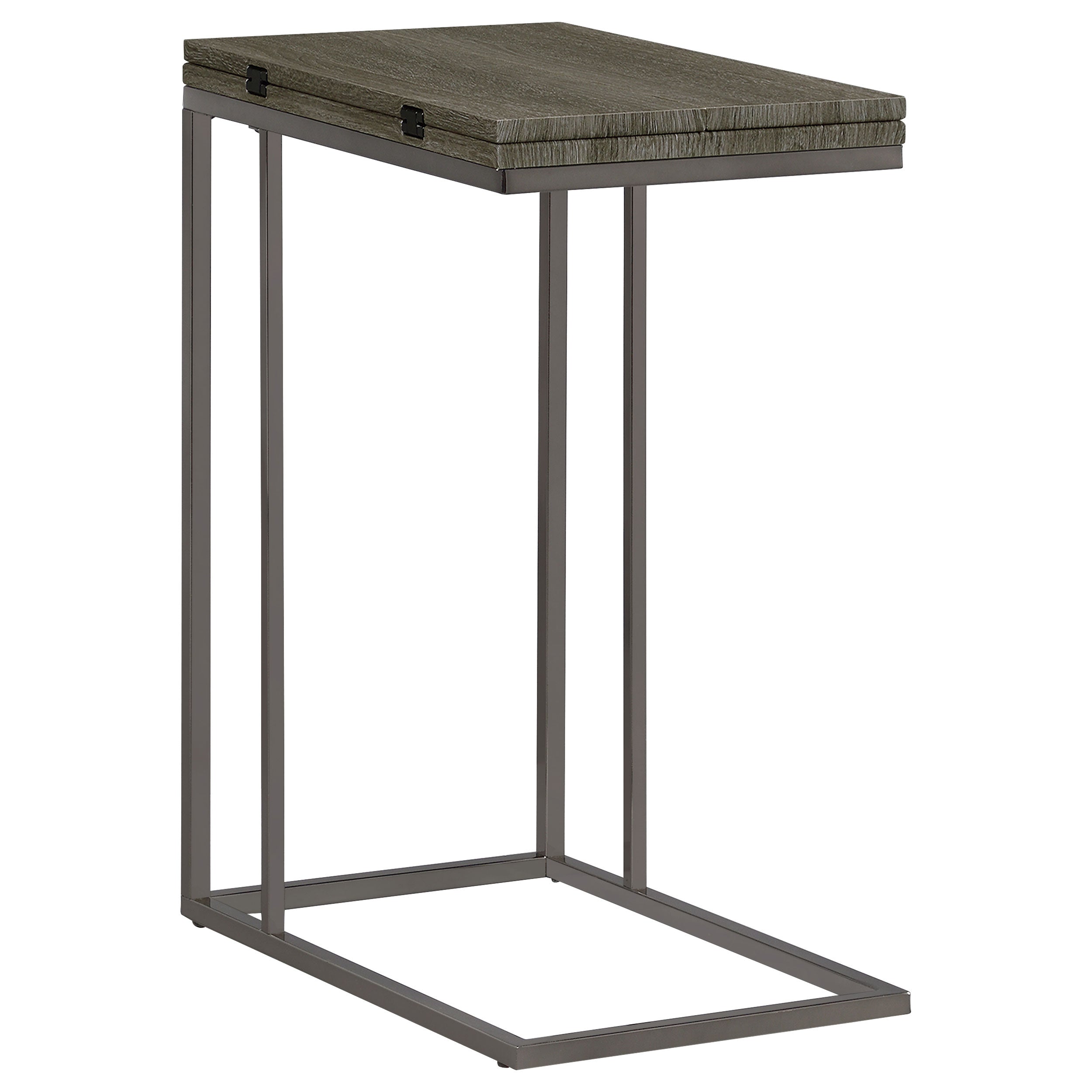 Pedro Expandable C-Shaped Sofa Side Table Weathered Grey-CoasterEveryday