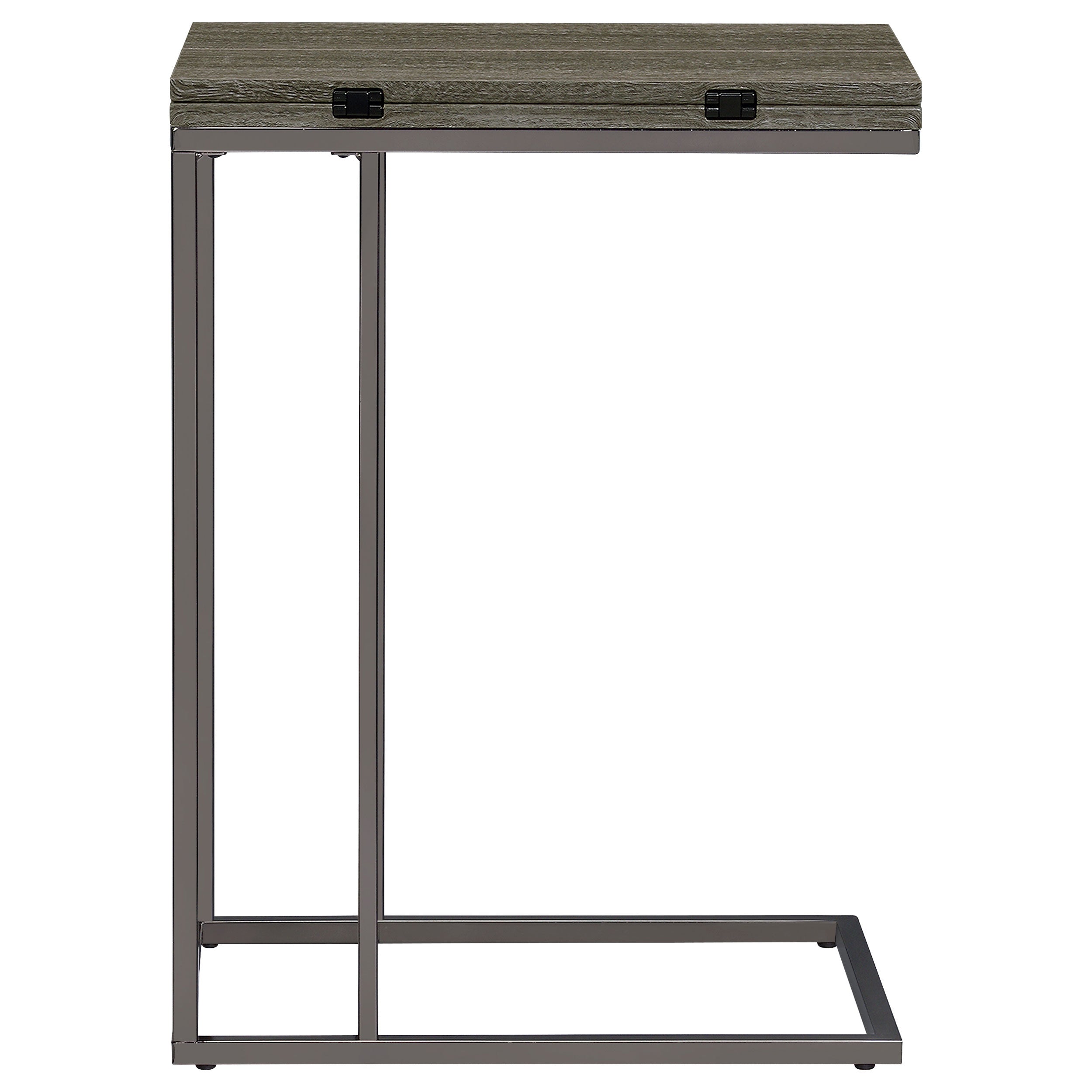 Pedro Expandable C-Shaped Sofa Side Table Weathered Grey-CoasterEveryday