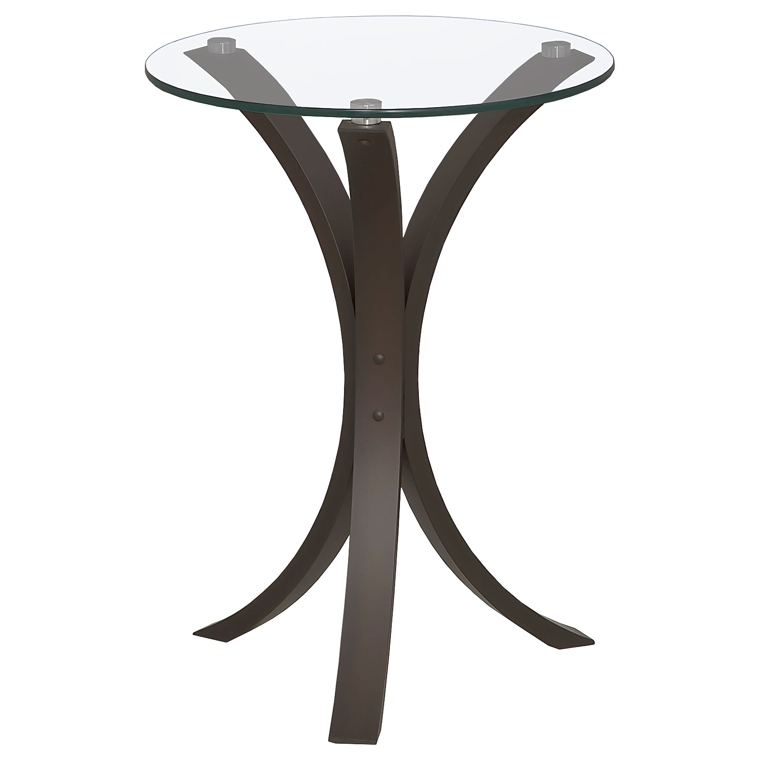 Edgar Round Glass Top Accent Side Table Cappuccino-CoasterEveryday