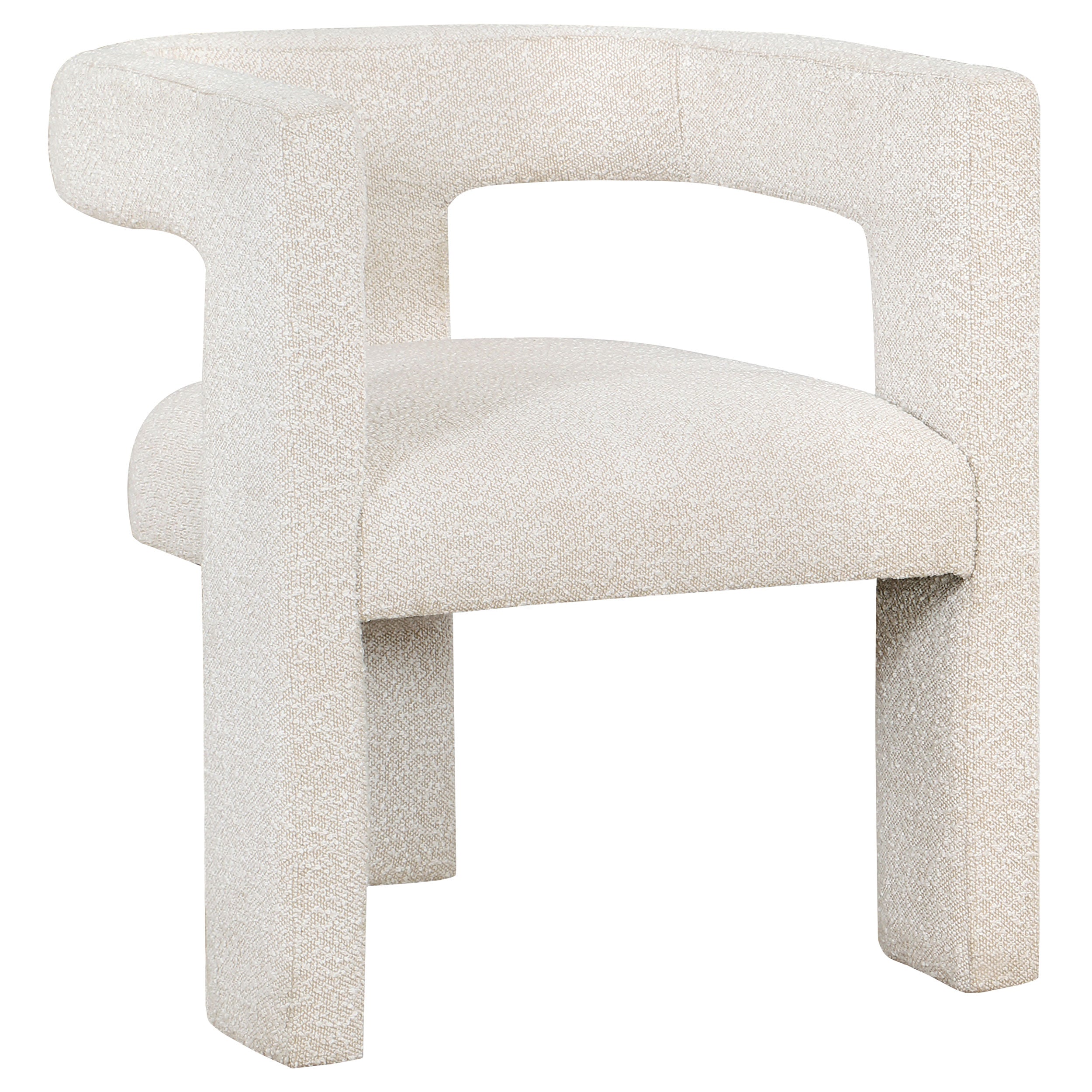 Petra Boucle Upholstered Accent Side Chair White-