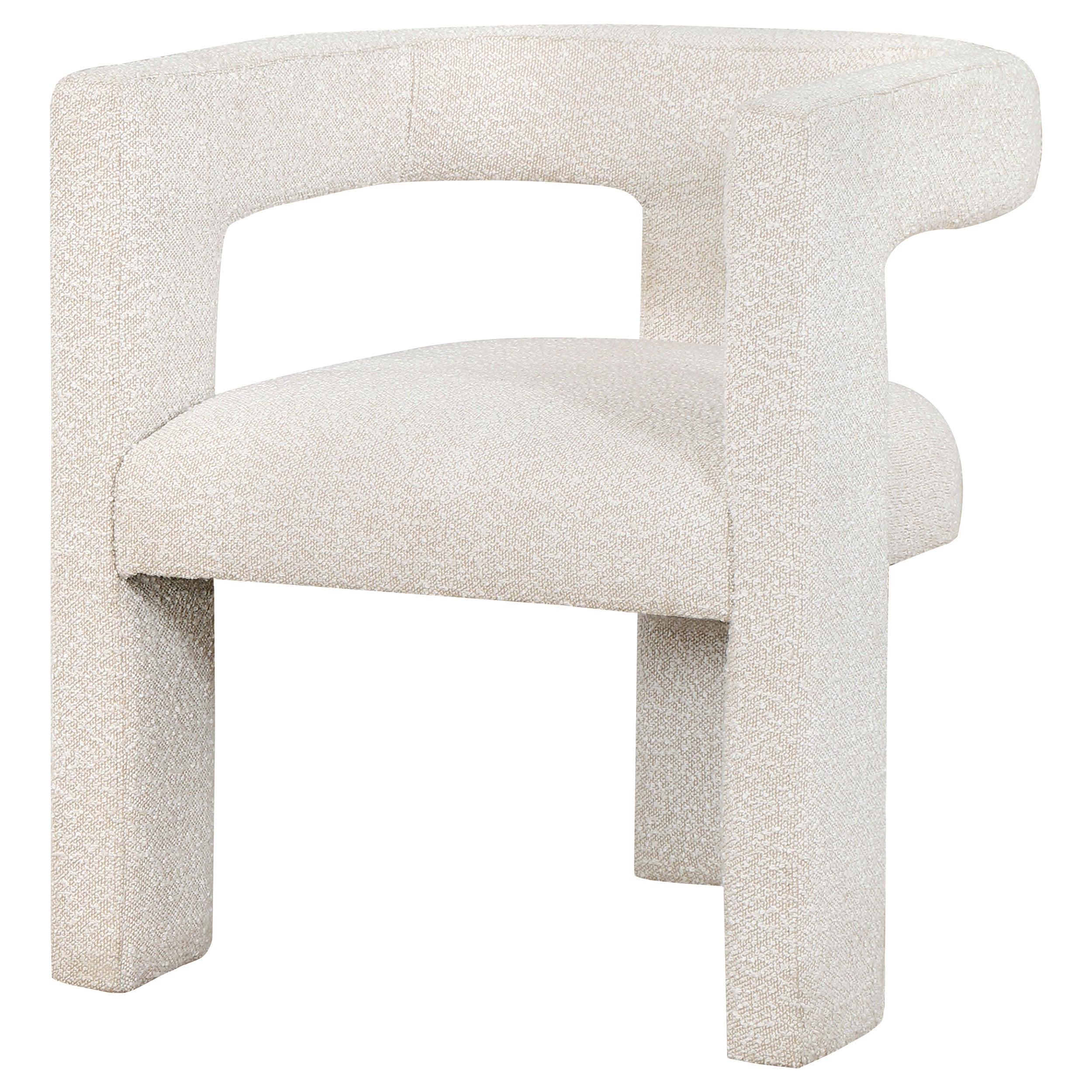 Petra Boucle Upholstered Accent Side Chair White-