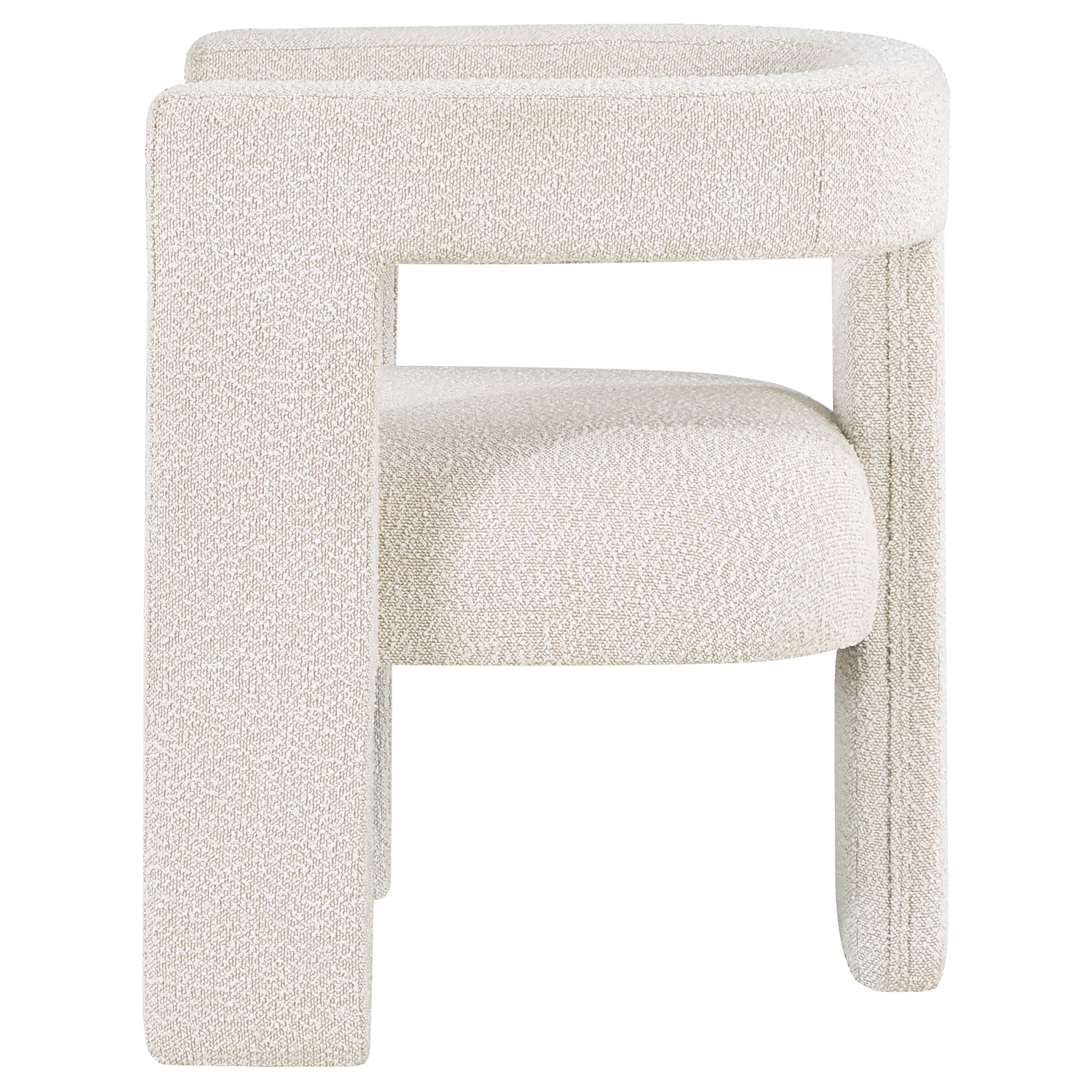 Petra Boucle Upholstered Accent Side Chair White-