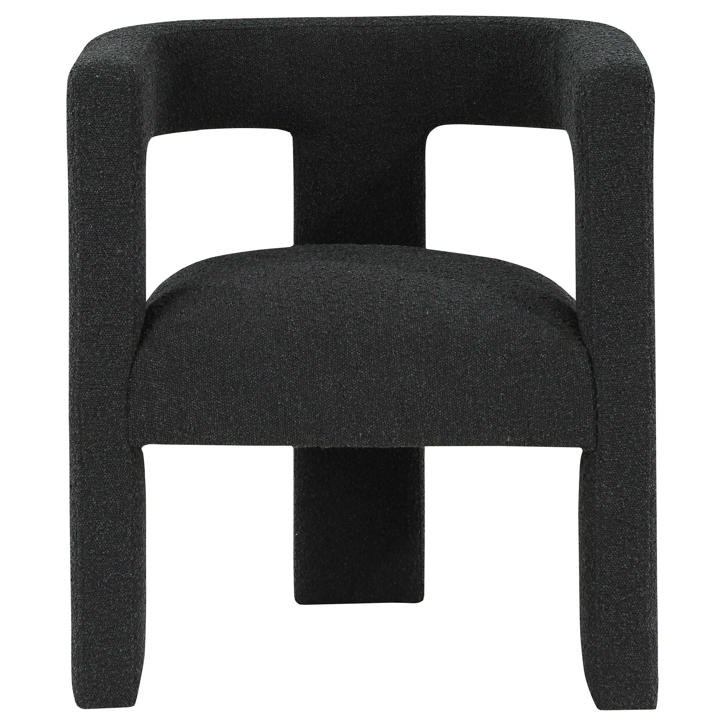 Petra Boucle Upholstered Accent Side Chair Black-