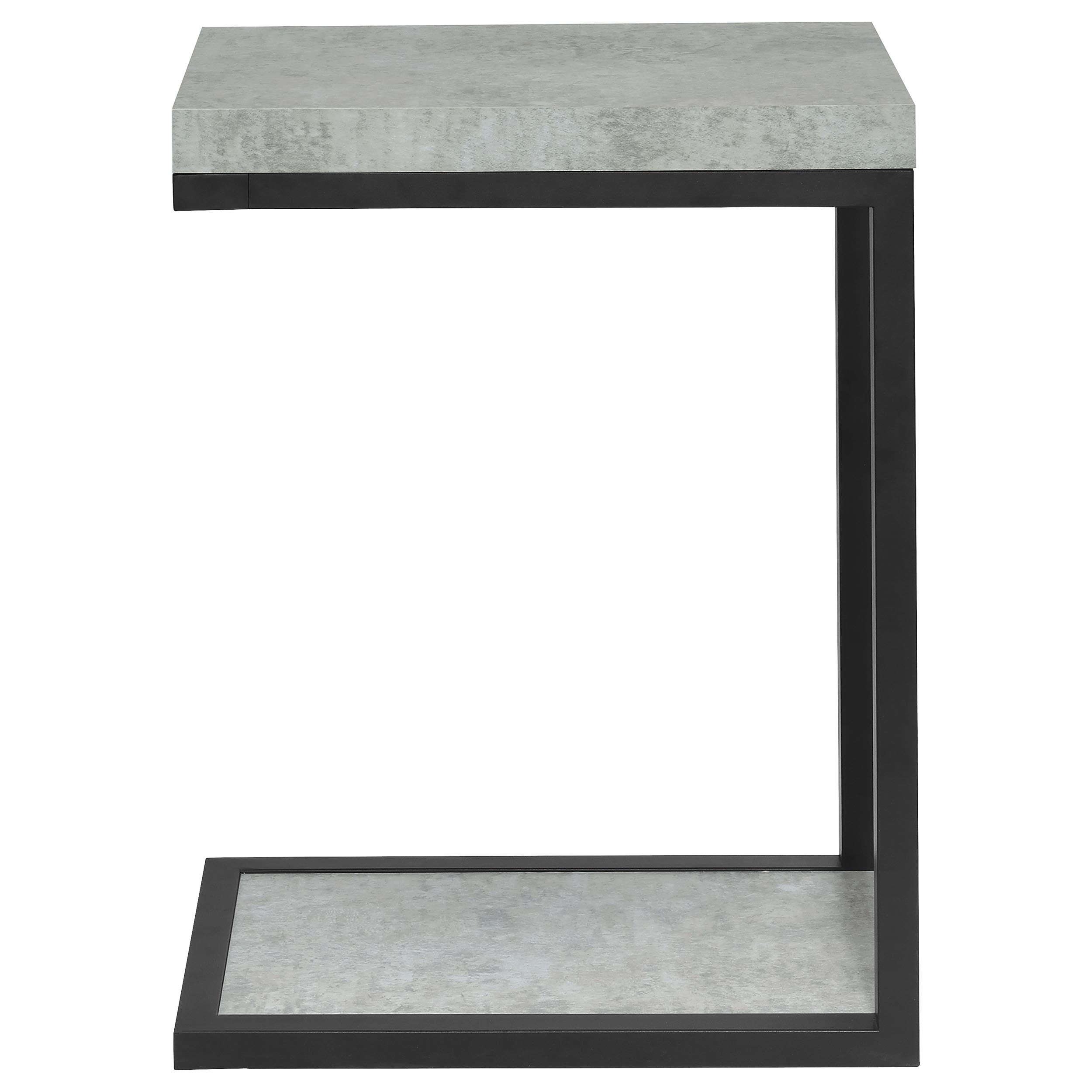 Beck Engineered Wood C-Shape Sofa Side Table Cement-CoasterEveryday
