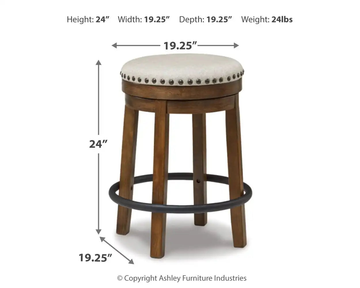 Valebeck - Upholstered Swivel Stool - Best Buy Furniture