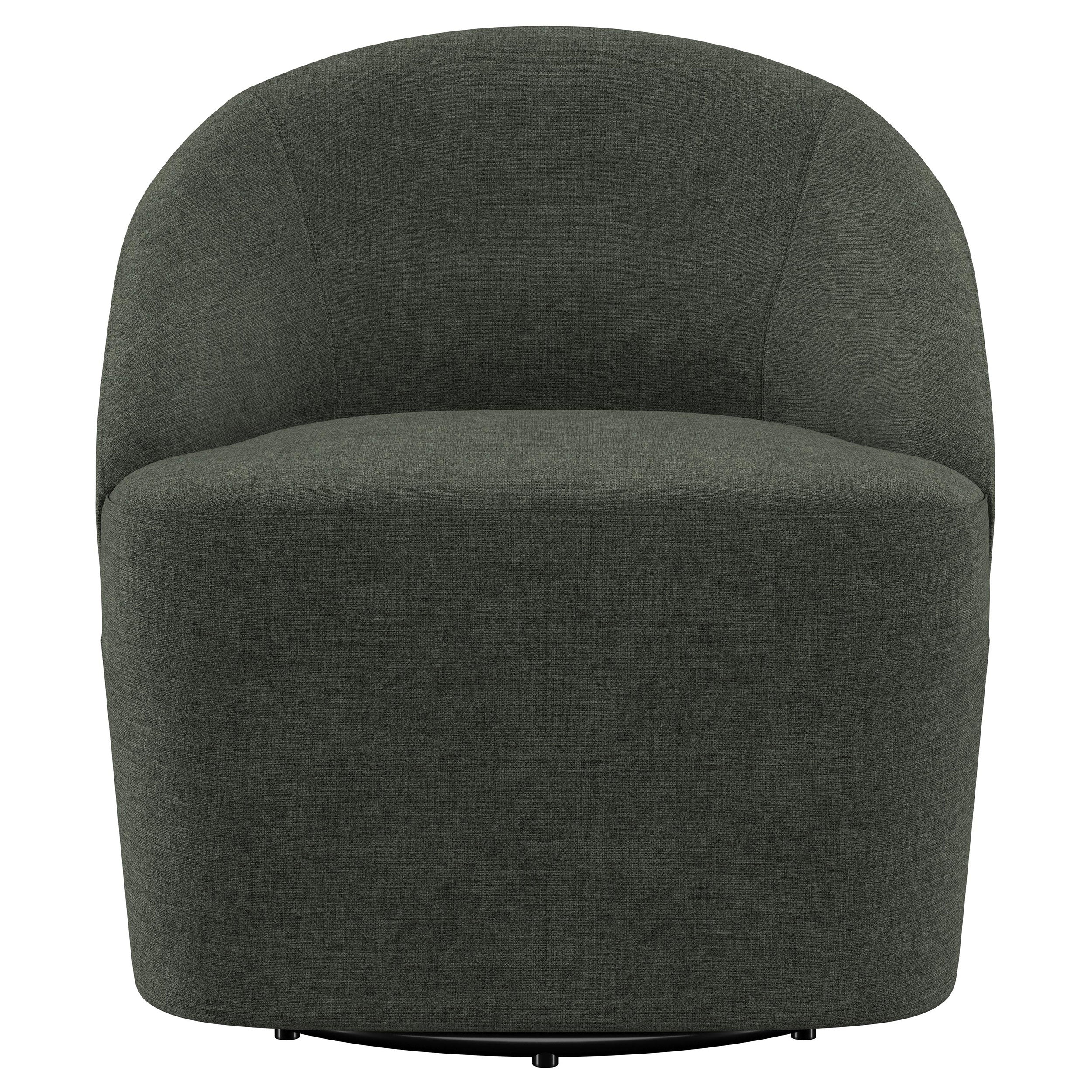 Leon Upholstered Barrel Accent Swivel Chair Hunter Green-