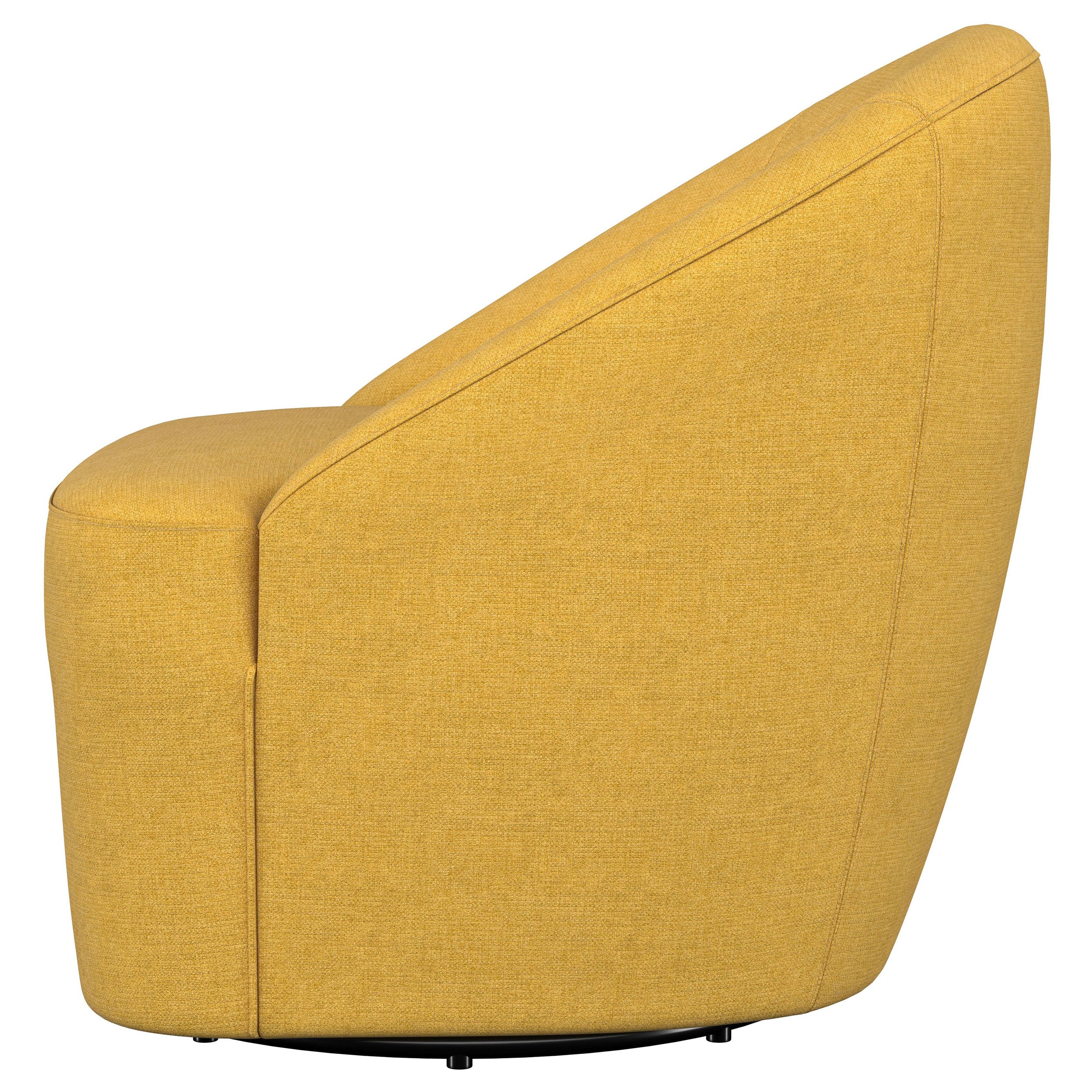 Leon Upholstered Barrel Accent Swivel Chair Mustard Yellow-