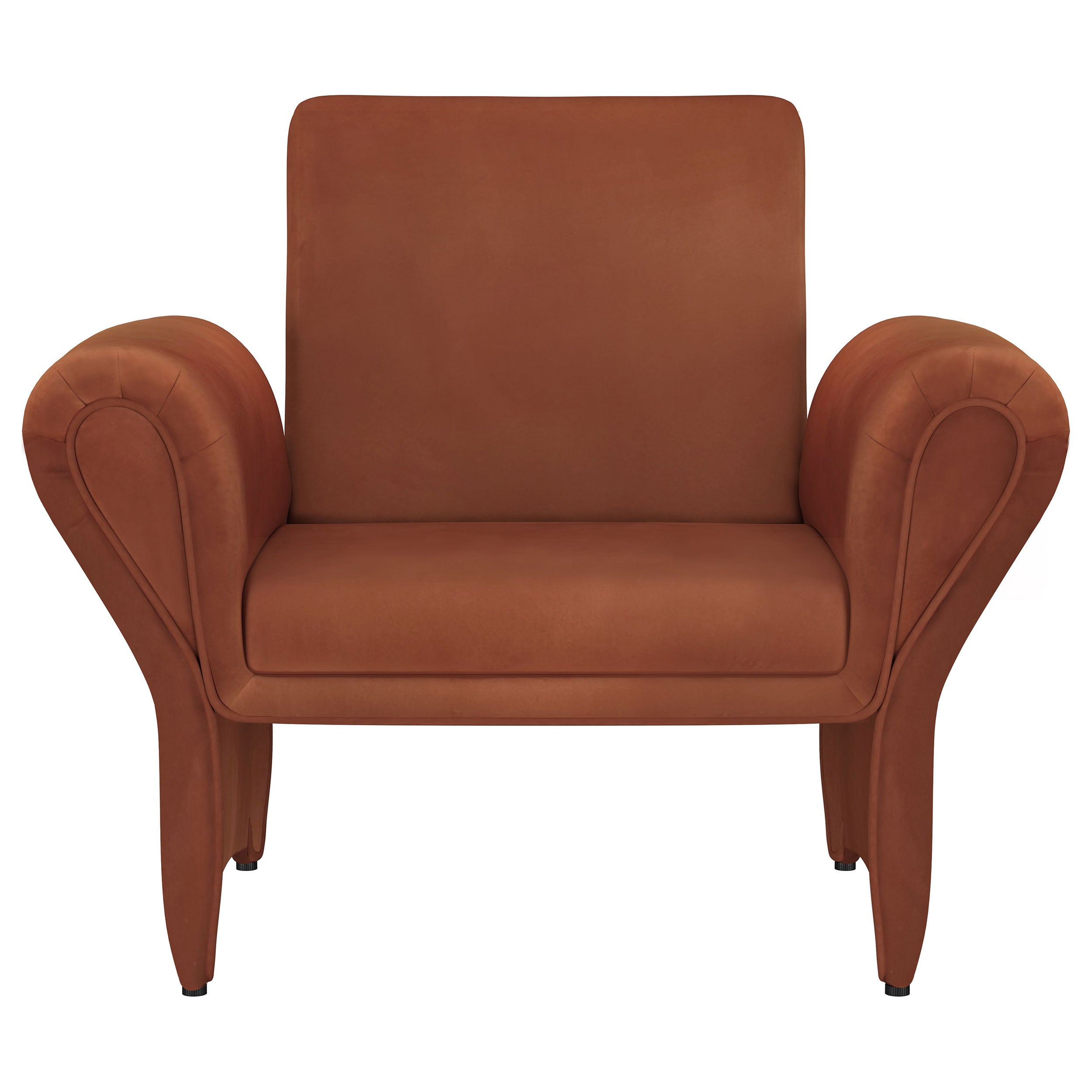 Liana Upholstered Roll Arm Accent Armchair Rust Orange-