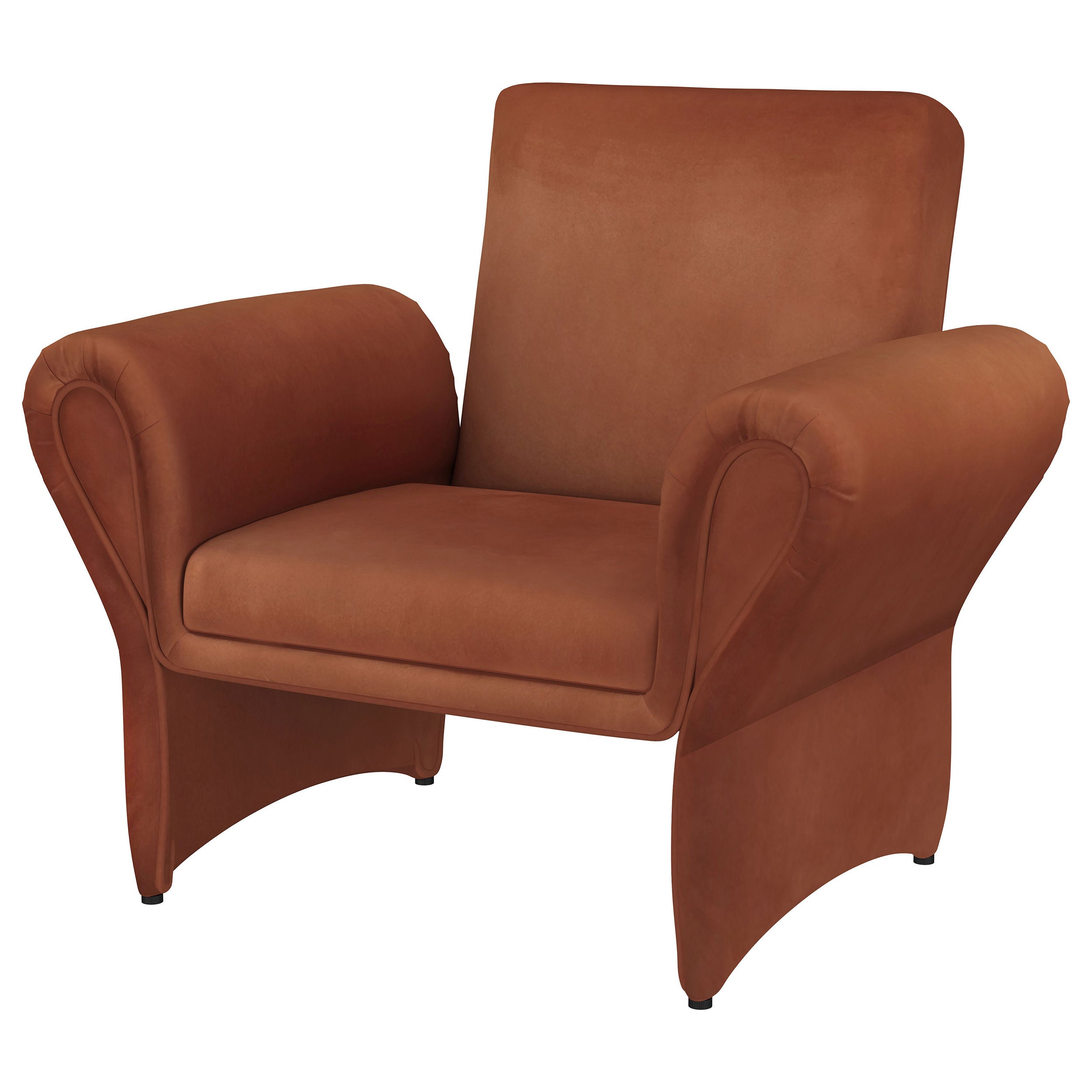 Liana Upholstered Roll Arm Accent Armchair Rust Orange-
