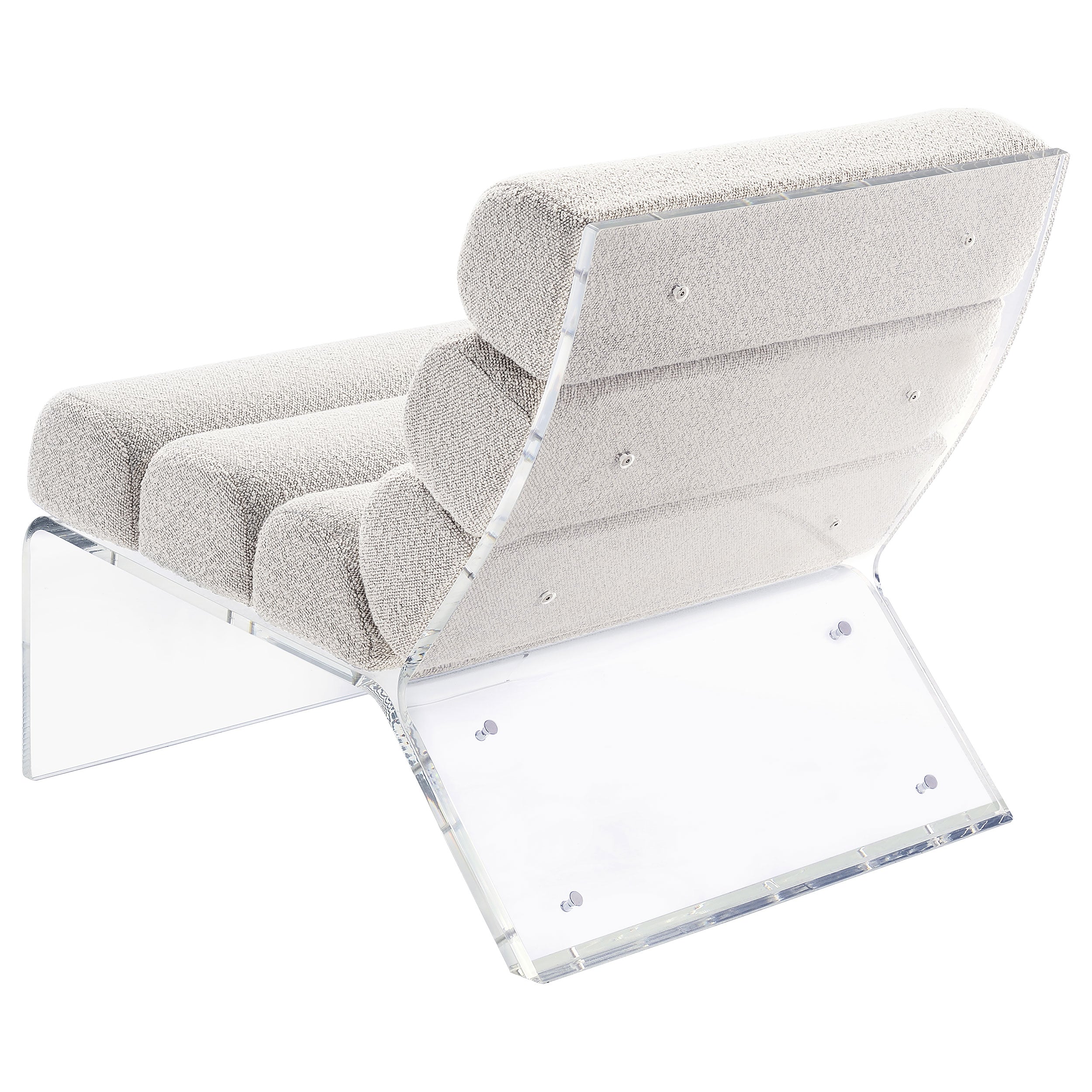 Serreta Boucle Upholstered Armless Acrylic Chair Ivory-